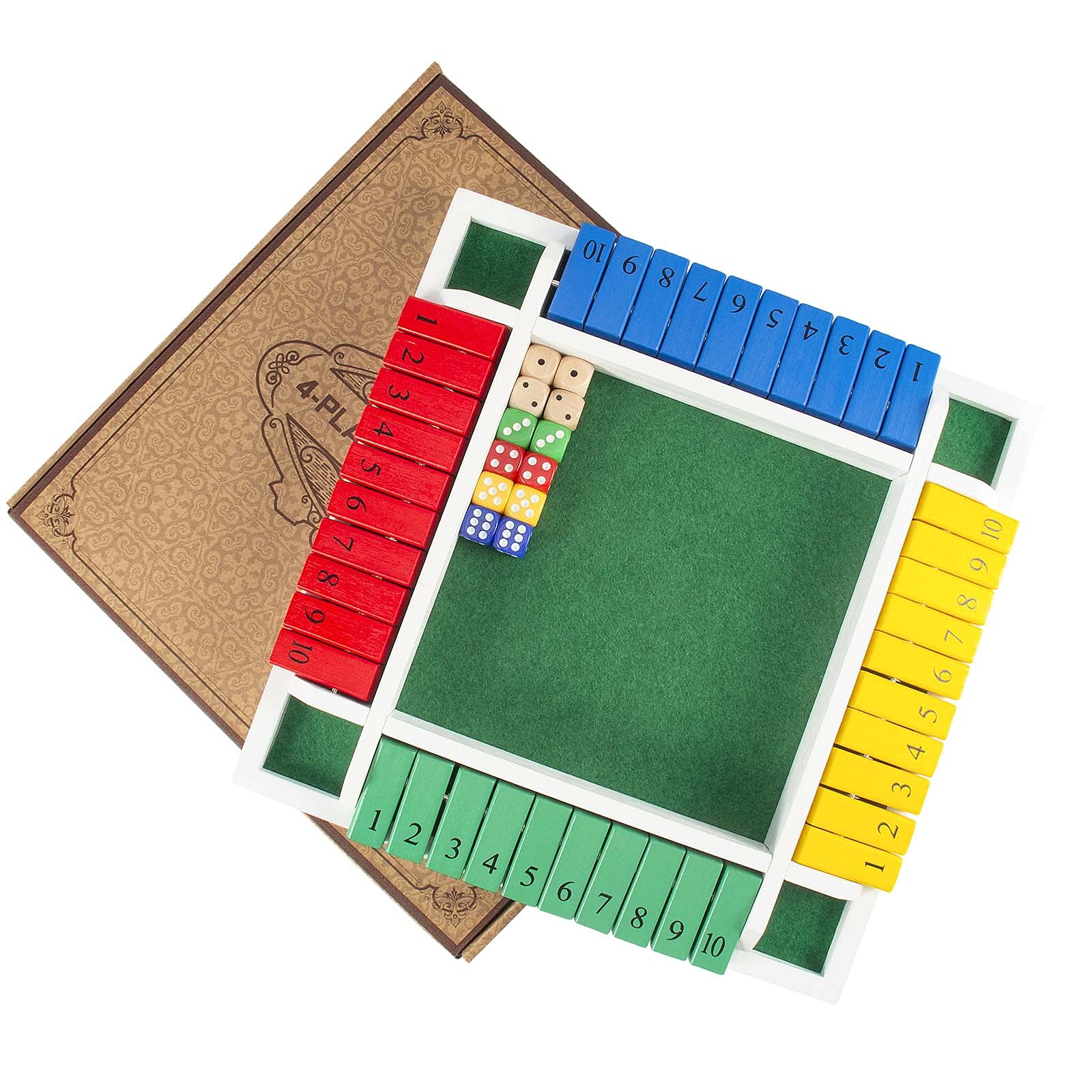 Foto 8 pulgar | Juego Shut The Box Amerous Tablero de Madera de 30 cm con 12 Dados - Venta Internacional