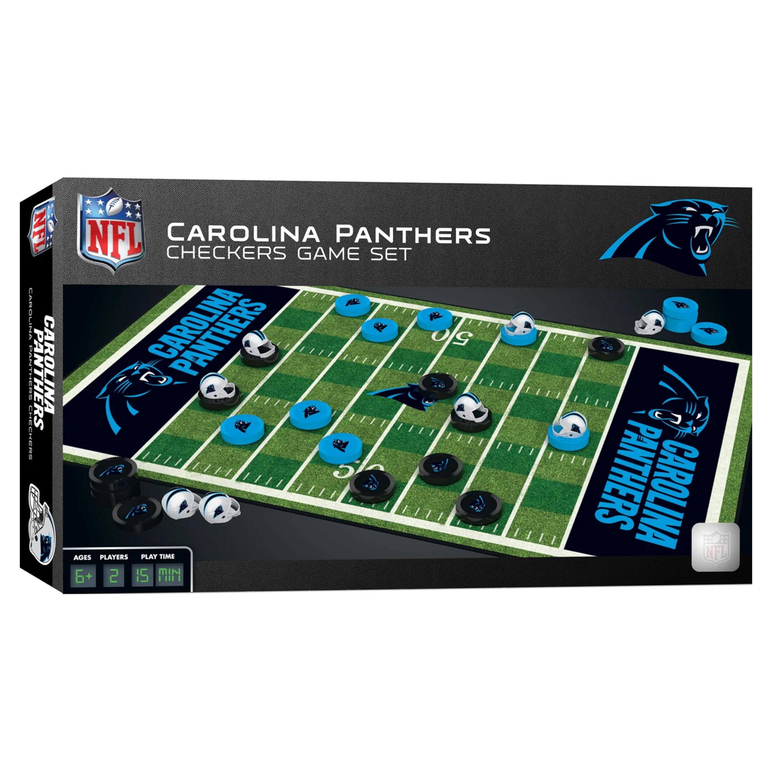 Foto 2 pulgar | Juego De Mesa Masterpieces Nfl Checkers Carolina Panthers - Venta Internacional.