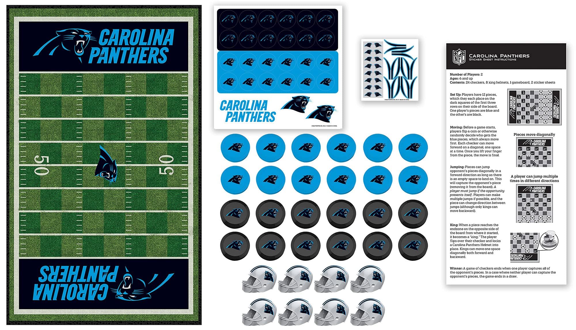 Foto 7 | Juego De Mesa Masterpieces Nfl Checkers Carolina Panthers - Venta Internacional.