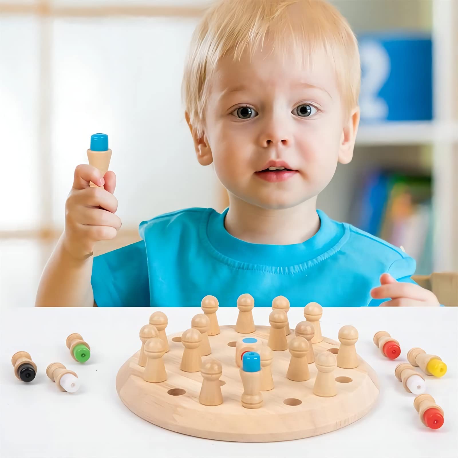Foto 7 pulgar | Juego De Ajedrez Con Memoria Hirger Wooden Para Niños De Más De 3 Años - Venta Internacional.