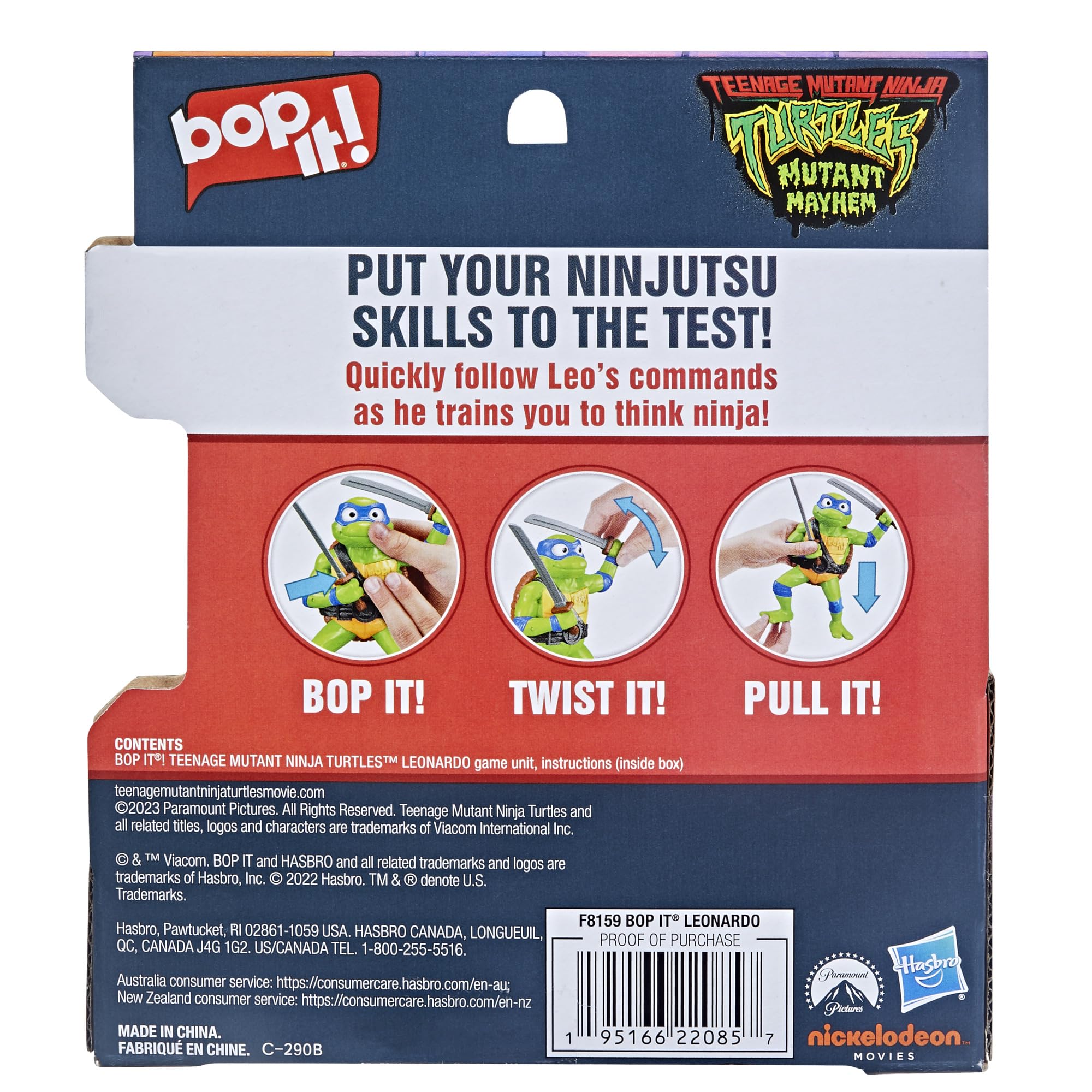 Foto 2 | Juego Hasbro Bop It! Edición Leonardo De Teenage Mutant Ninja Turtles - Venta Internacional.