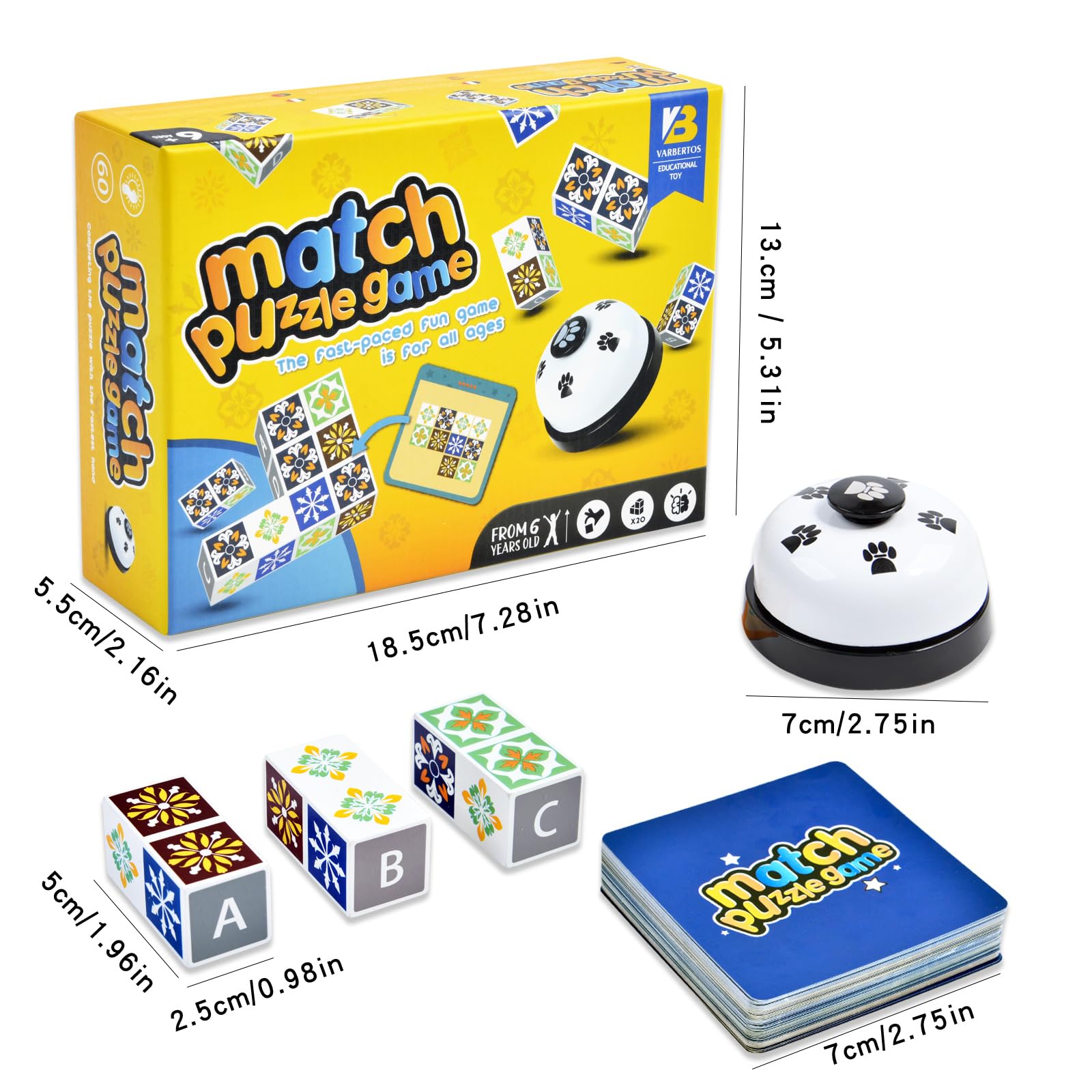 Foto 7 pulgar | Juego De Madera Para Combinar Rompecabezas Varbertos 4.0 Con Campana Para Niños - Venta Internacional.