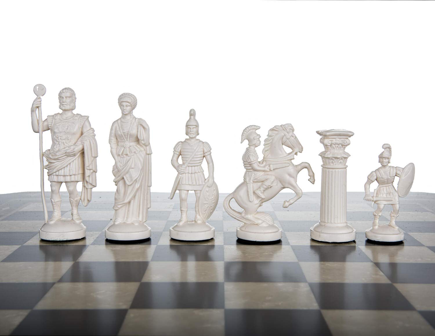 Foto 4 pulgar | Juego De Ajedrez Romano Con Tablero De Ajedrez De Vinilo Negro/blanco De 44 Cm - Venta Internacional.