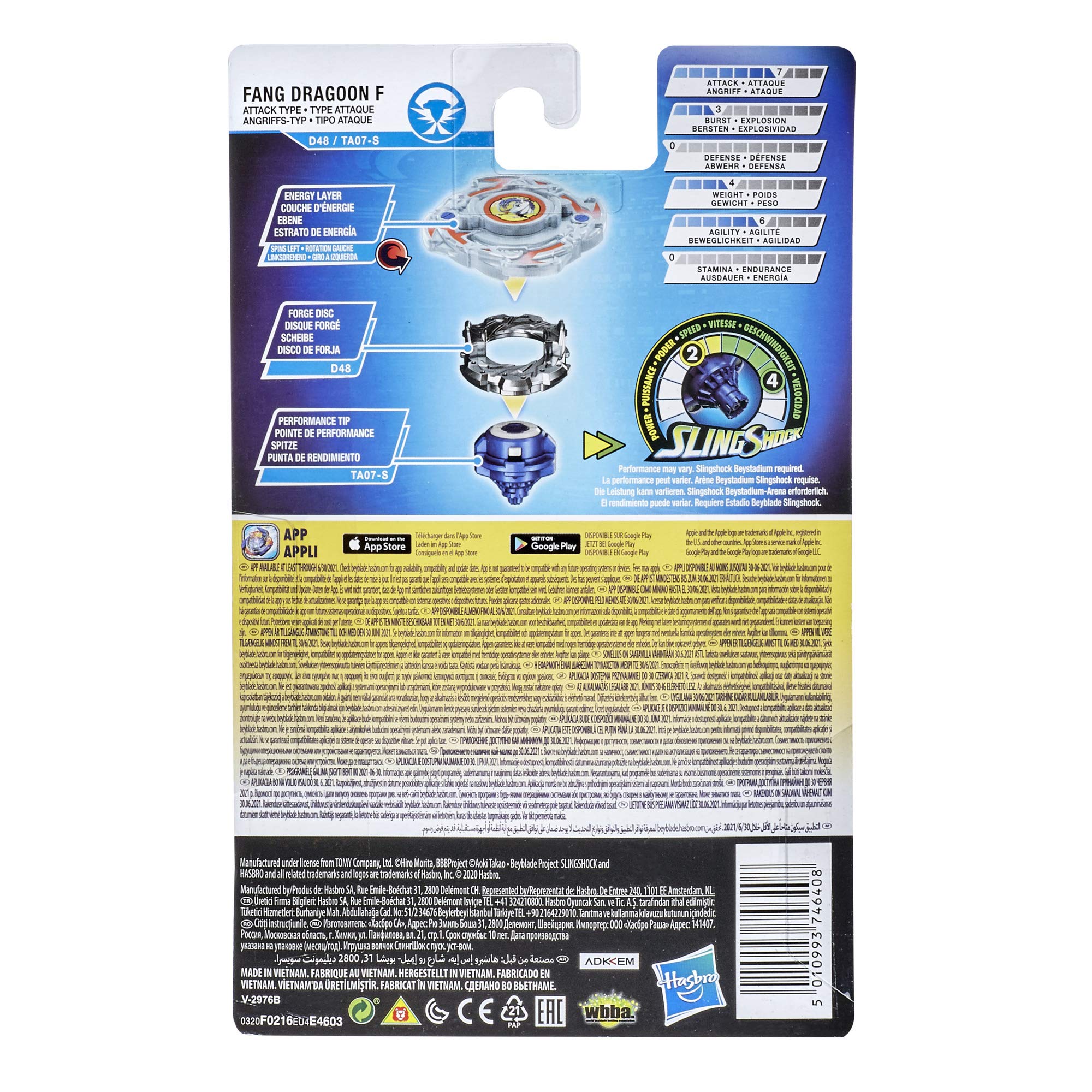 Foto 5 pulgar | Paquete De Inicio Beyblade Burst Rise Slingshock Fang Dragoon F - Venta Internacional.