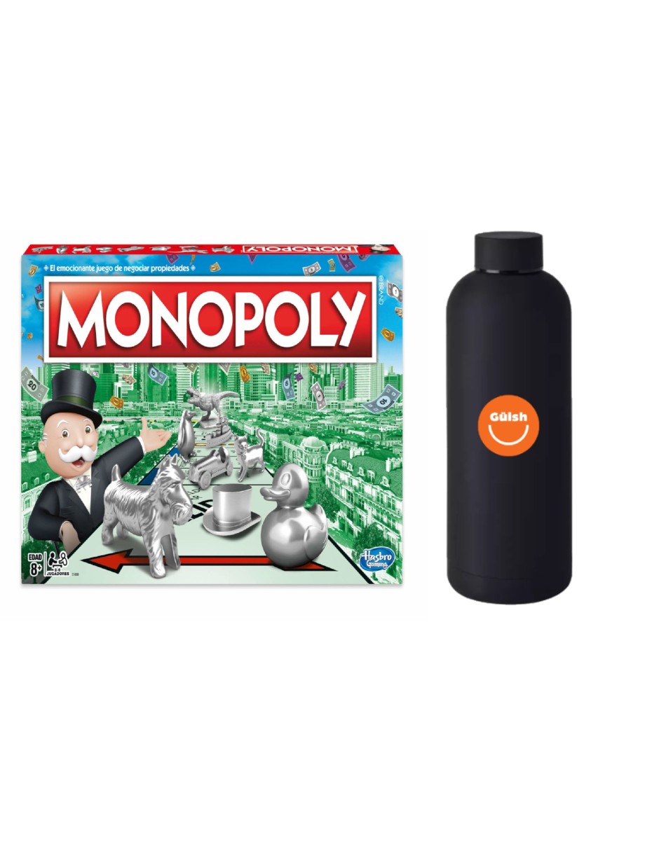 Foto 1 | Monopoly Clásico  + Termo  De Agua Güish