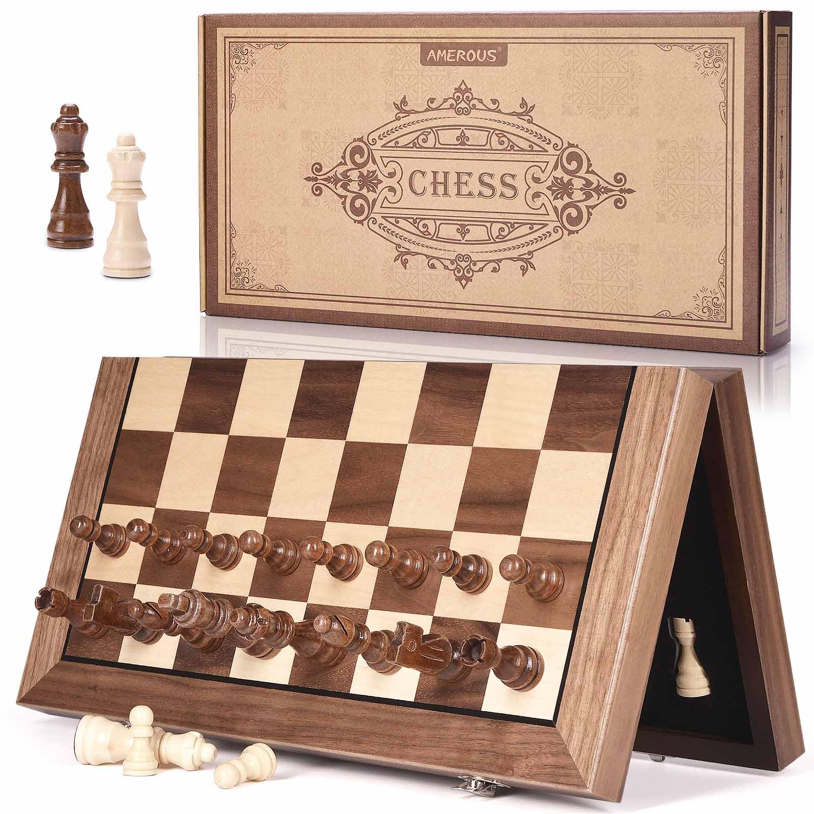 Foto 1 | Juego de Ajedrez Amerous Magnético de Madera 38 cm con 2 Reinas Adicionales - Venta Internacional