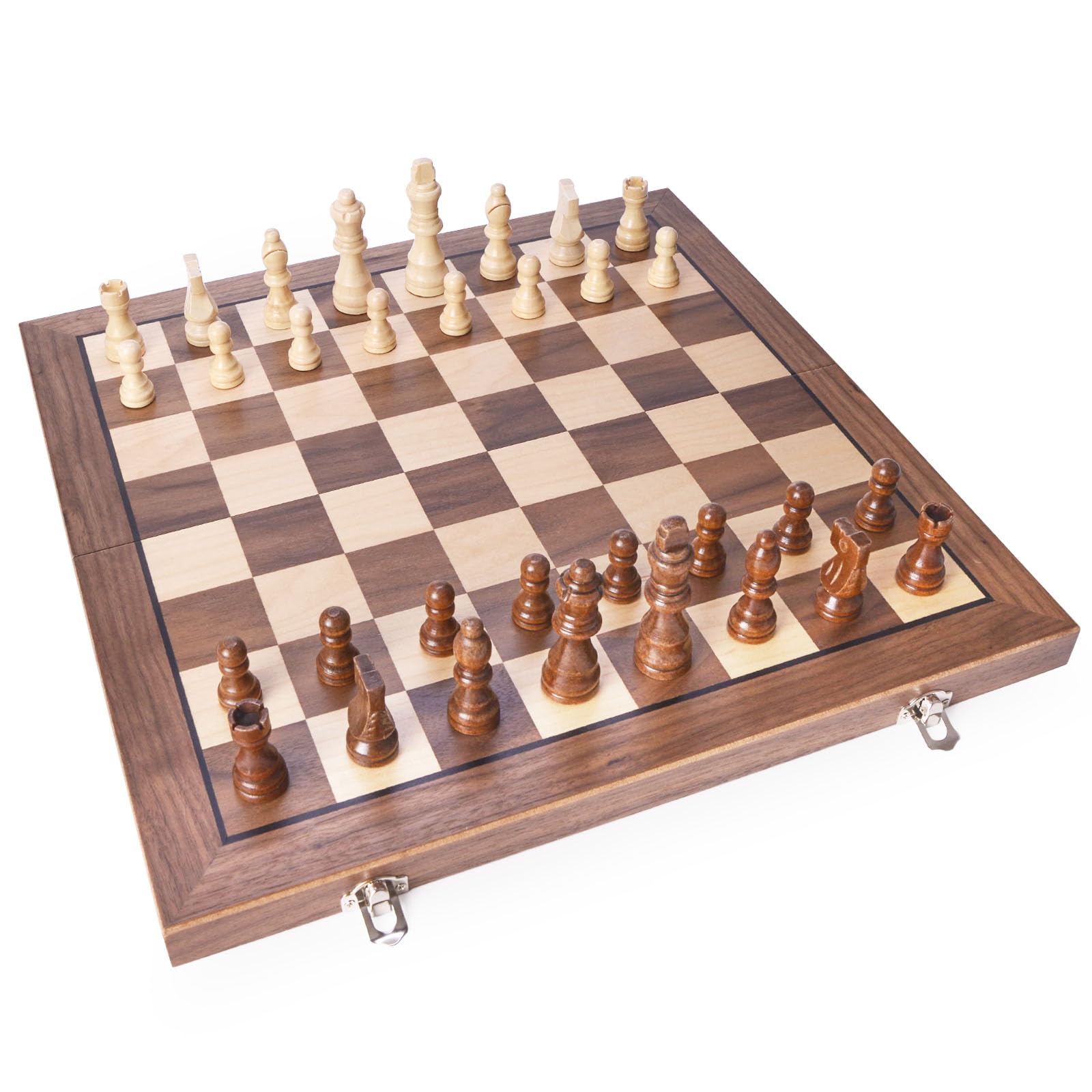 Foto 3 | Juego de Ajedrez Amerous Magnético de Madera 38 cm con 2 Reinas Adicionales - Venta Internacional