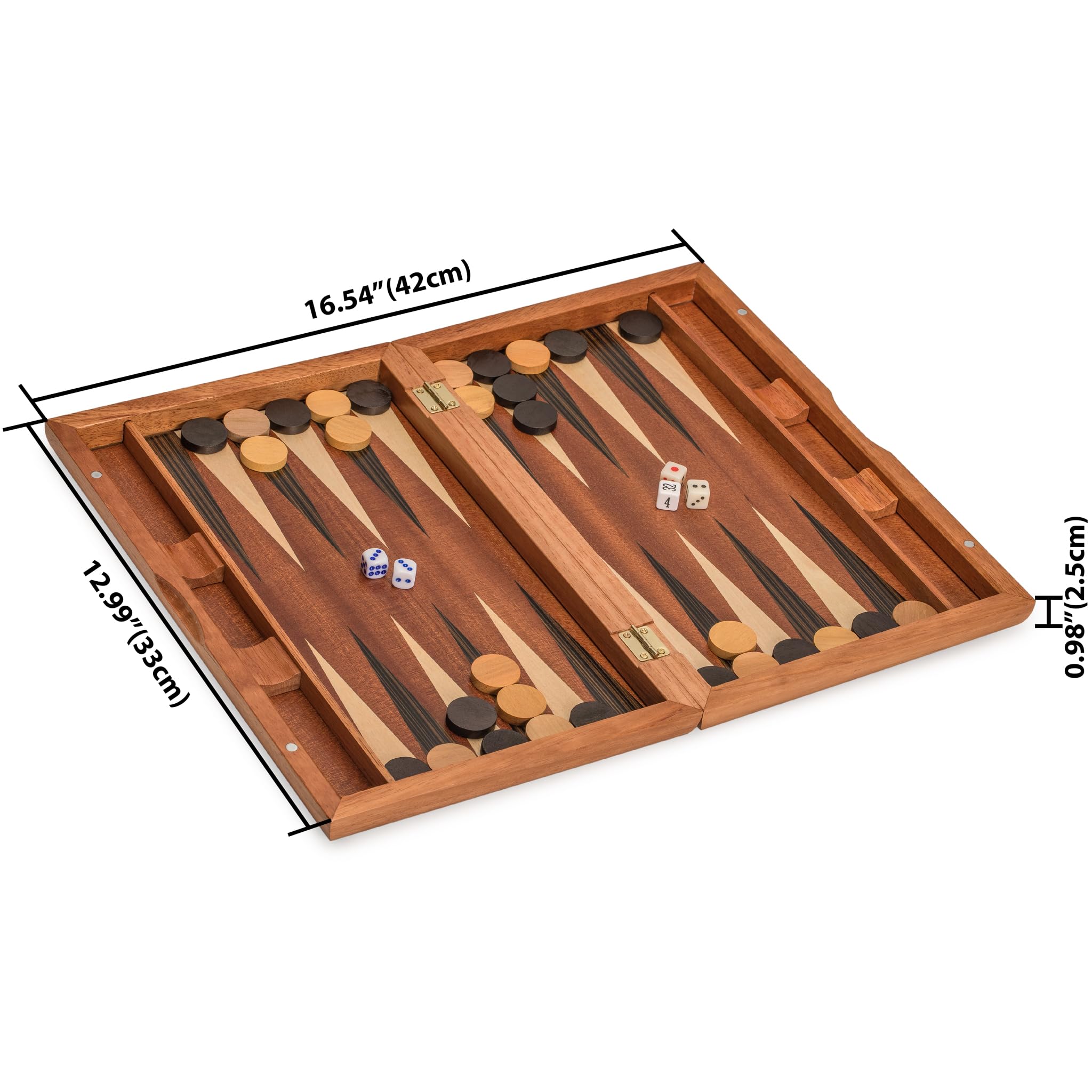 Foto 7 pulgar | Set de Backgammon Yellow Mountain Imports Dorne de Madera 33 cm - Venta Internacional