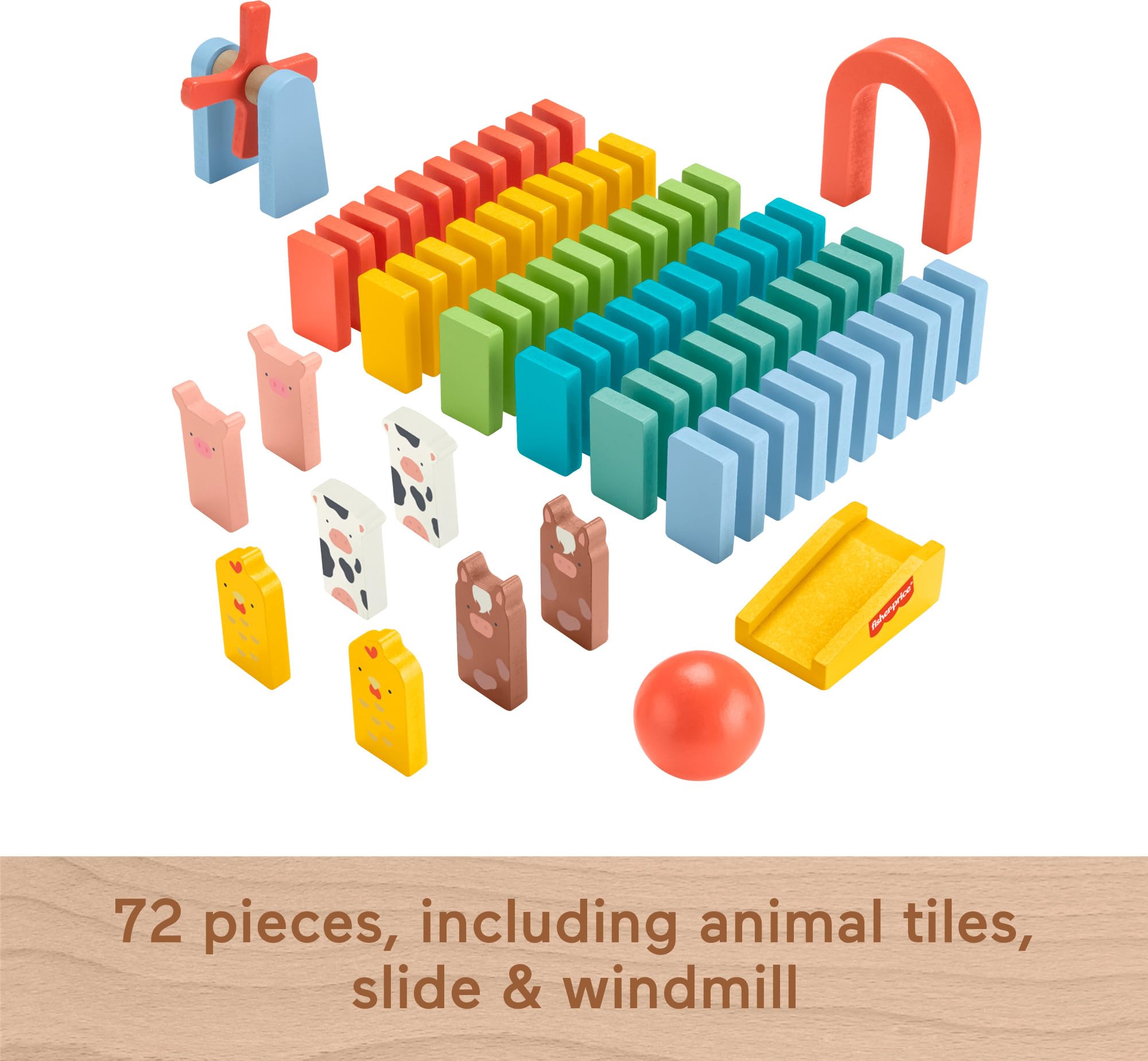 Foto 6 pulgar | Set De Juego Domino Run Fisher-price Wood De 72 Piezas Para Niños De Más De 3 Años - Venta Internacional.