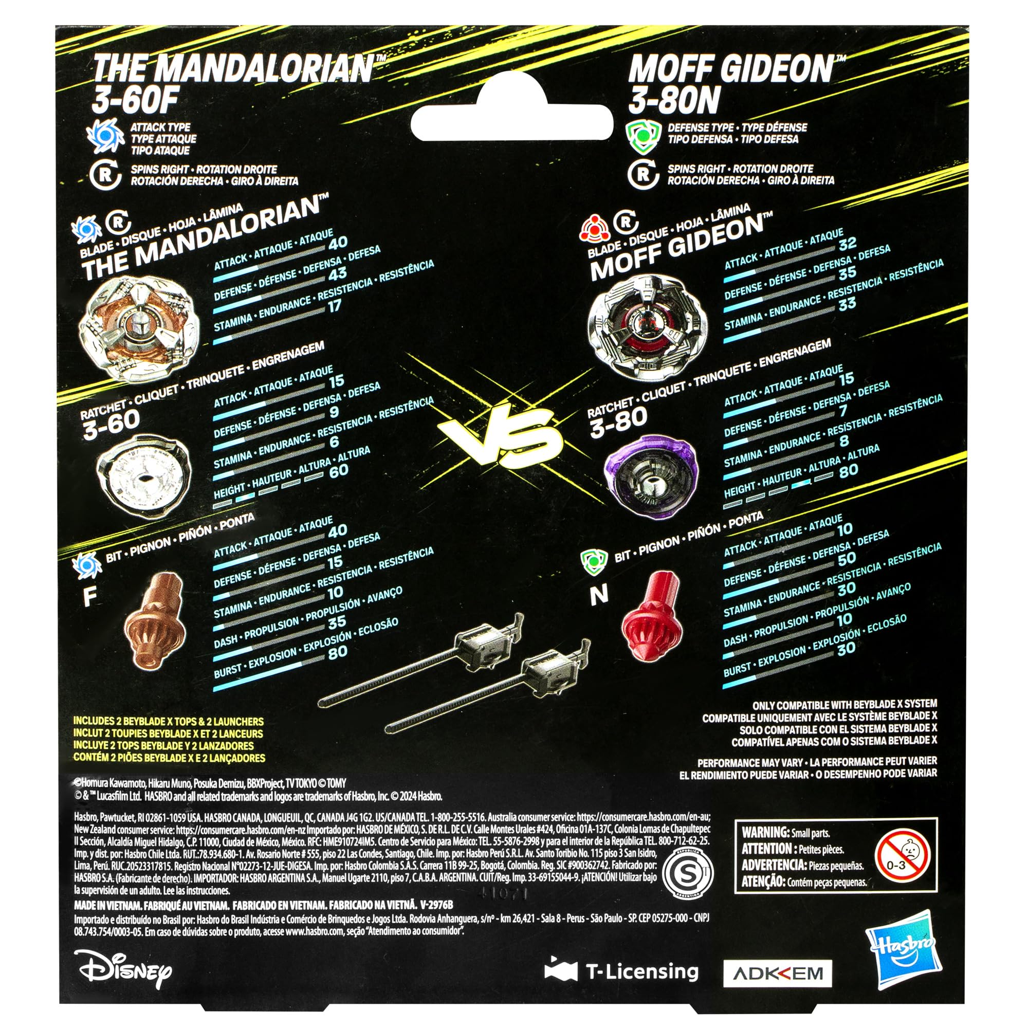 Foto 3 pulgar | Paquete Múltiple De Beyblade X The Mandalorian Contra Moff Gideon - Venta Internacional.