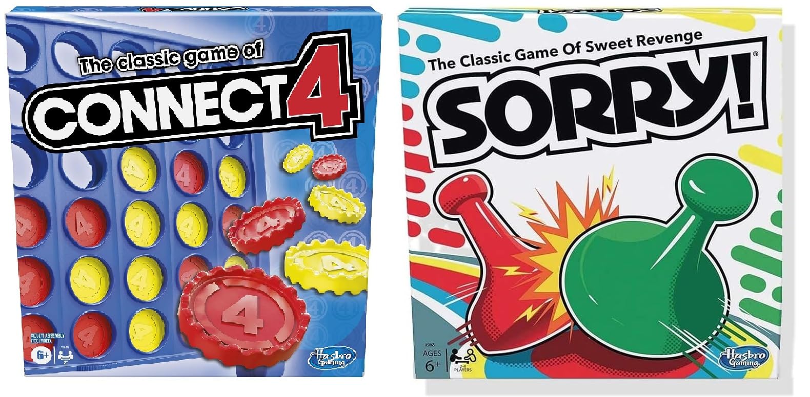 Juegos De Mesa Hasbro Gaming Classic Connect 4 Y Sorry! - Venta Internacional.