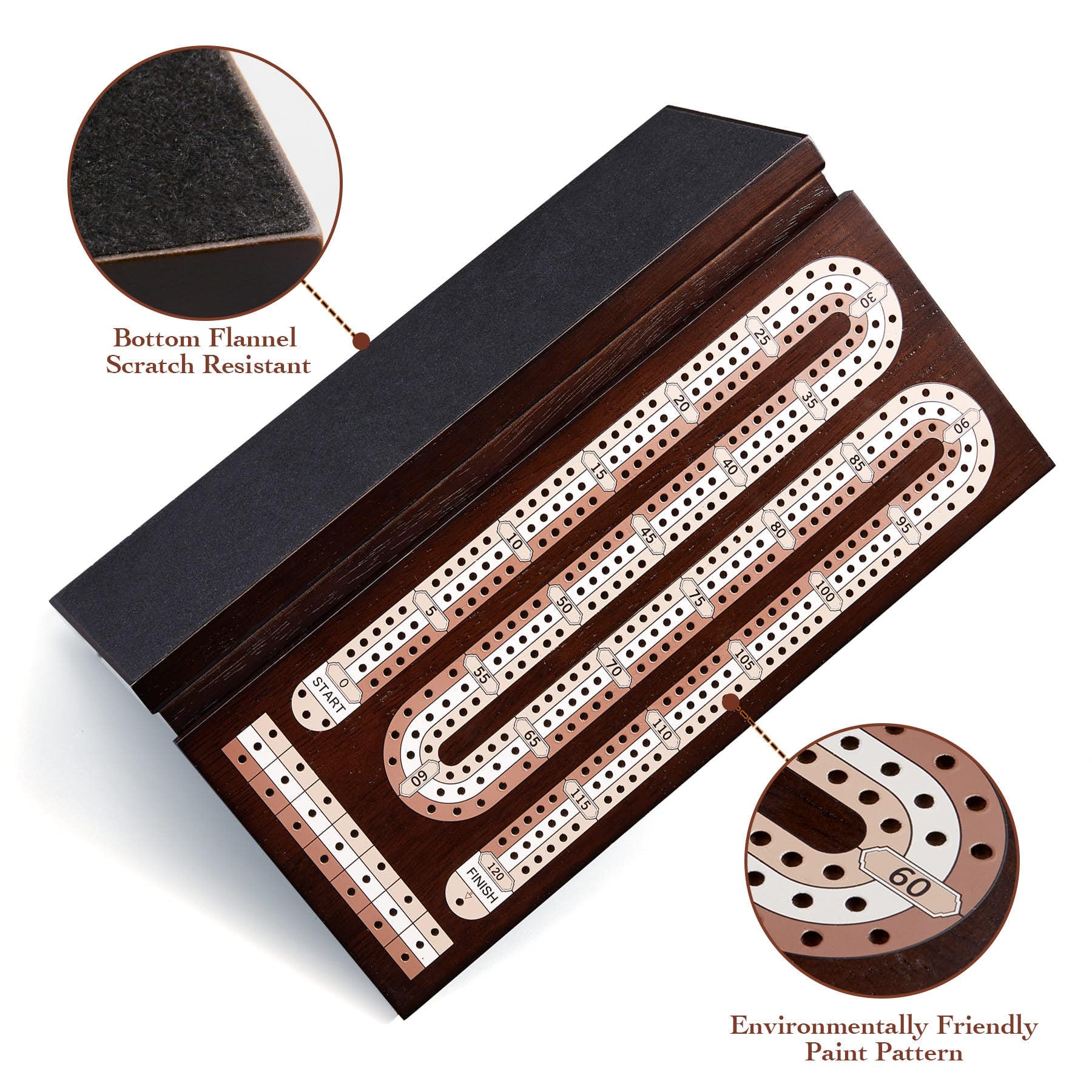 Foto 7 pulgar | Juego De Mesa Cribbage Amerous Wooden Con Cierre Magnético - Venta Internacional.