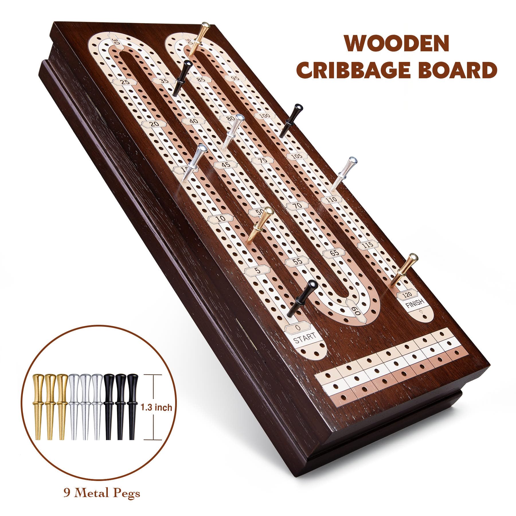 Foto 7 | Juego De Mesa Cribbage Amerous Wooden Con Cierre Magnético - Venta Internacional.