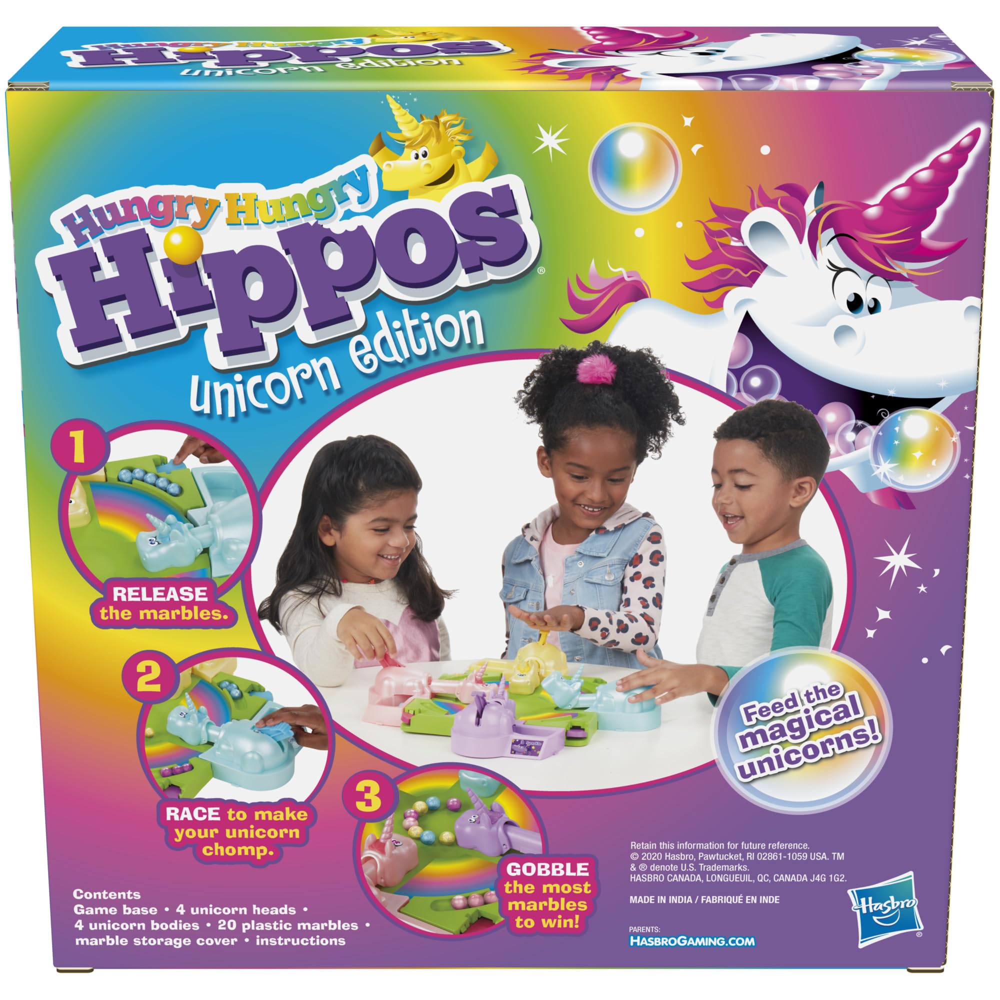 Foto 4 pulgar | Juego De Mesa Hasbro Gaming Hungry Hippos Unicorn Edition - Venta Internacional.