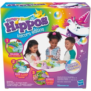 Foto 3 | Juego De Mesa Hasbro Gaming Hungry Hippos Unicorn Edition - Venta Internacional.