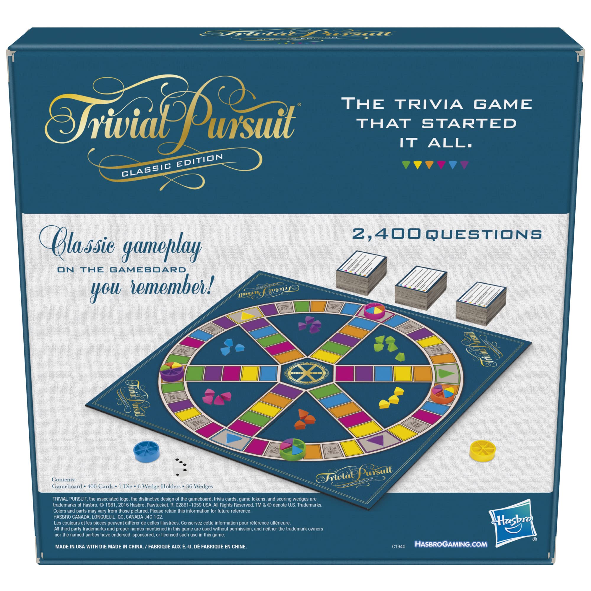 Foto 5 pulgar | Juego De Mesa Hasbro Gaming Trivial Pursuit Classic Edition - Venta Internacional.