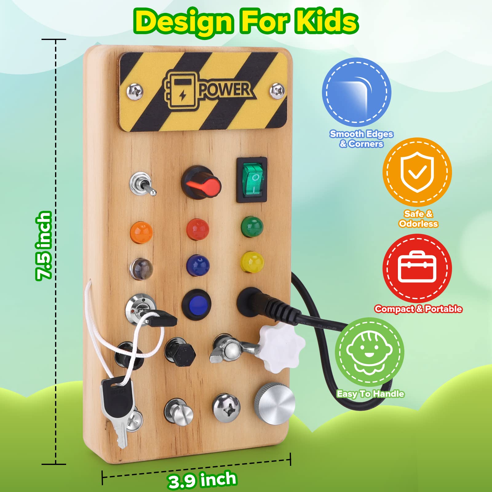 Foto 4 pulgar | Montessori Busy Board Wakeinsa Con Luz Led Y Juego De Herramientas - Venta Internacional.