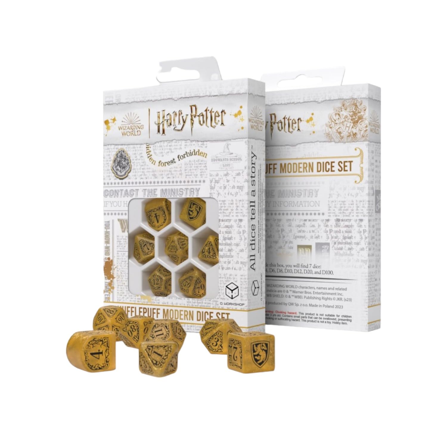 Foto 1 | Juego De Dados Q-workshop Harry Potter Hufflepuff Modern Yellow - Venta Internacional.