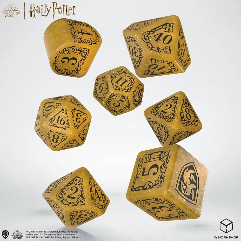 Foto 2 | Juego De Dados Q-workshop Harry Potter Hufflepuff Modern Yellow - Venta Internacional.