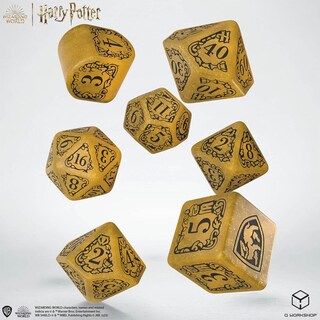 Foto 2 | Juego De Dados Q-workshop Harry Potter Hufflepuff Modern Yellow - Venta Internacional.