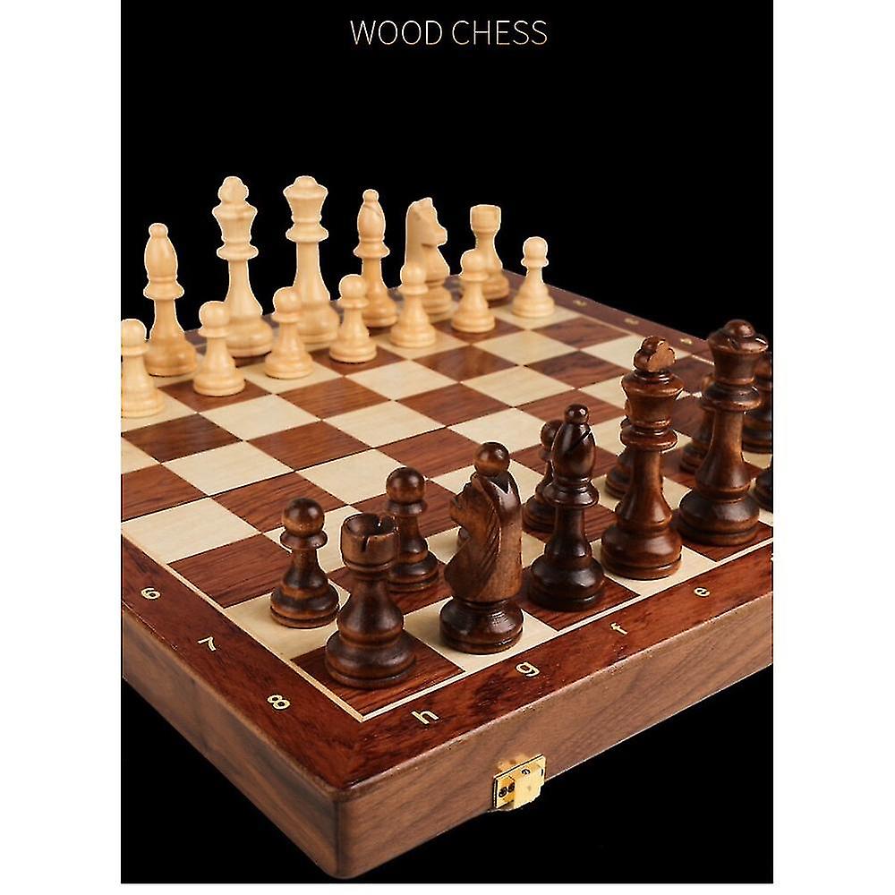 Foto 4 pulgar | Juego De Ajedrez Plegable De Madera De 39 Cm Con Piezas De Ajedrez - Venta Internacional.