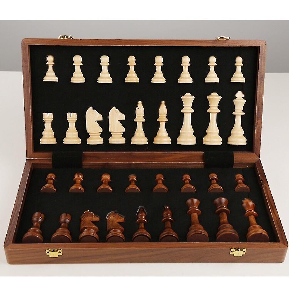Foto 4 | Juego De Ajedrez Plegable De Madera De 39 Cm Con Piezas De Ajedrez - Venta Internacional.
