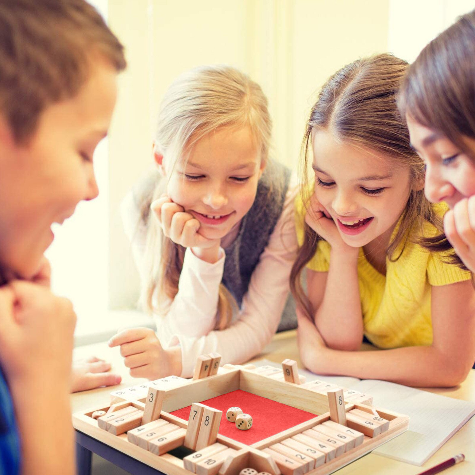 Foto 5 pulgar | Juego De Mesa Tipo Puzzle Shut The Box Para 4 Jugadores De Madera Con Juego De Dados - Venta Internacional.