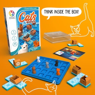 Foto 4 | Juego De Viaje Smartgames Cats & Boxes Con 60 Desafíos 7+ - Venta Internacional.