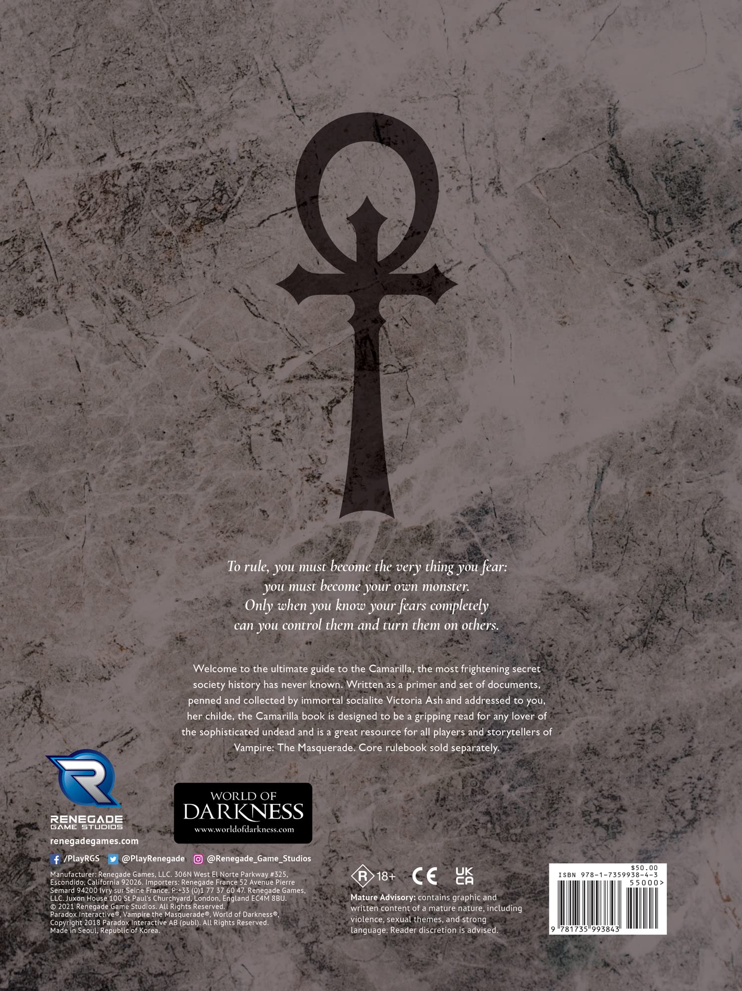 Foto 4 pulgar | Libro De Consulta Sobre Juegos De Rol Renegade Vampire: The Masquerade - Venta Internacional.