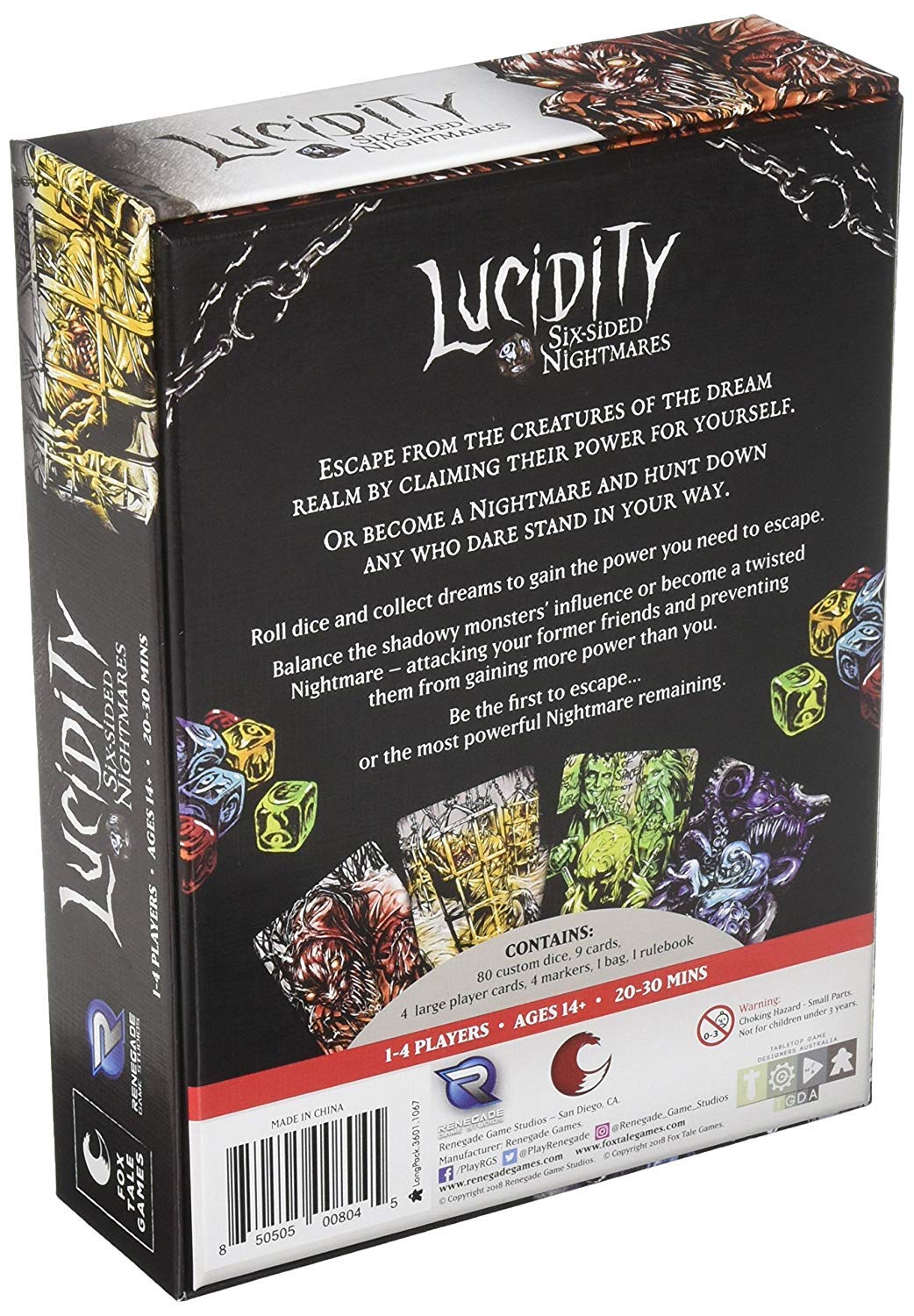 Foto 3 pulgar | Juego De Mesa Renegade Game Studios Lucidity: Six-sides Nightmares - Venta Internacional.