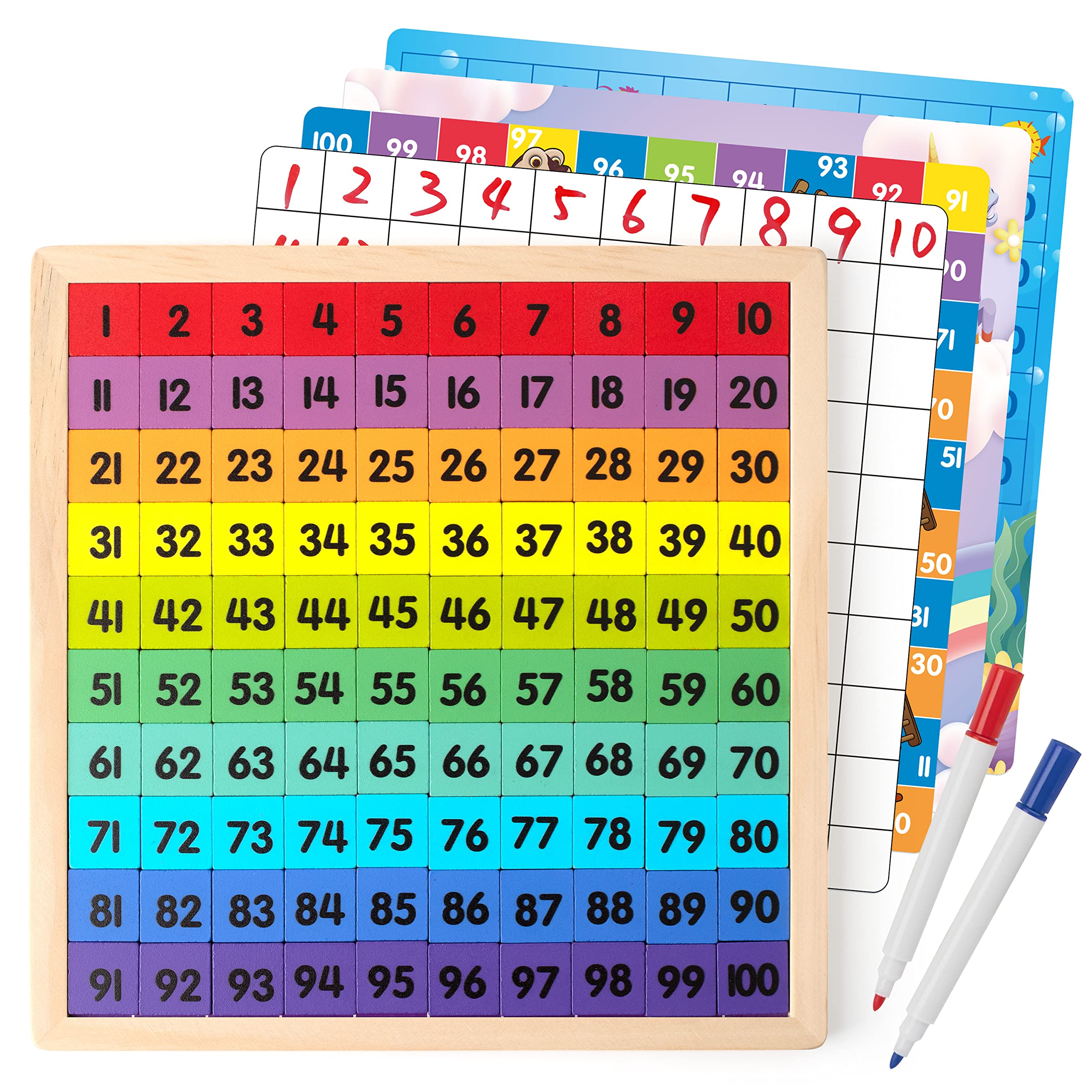 Juguete Educativo Coogam De Madera Math Hundred, 1-100 - Venta Internacional.