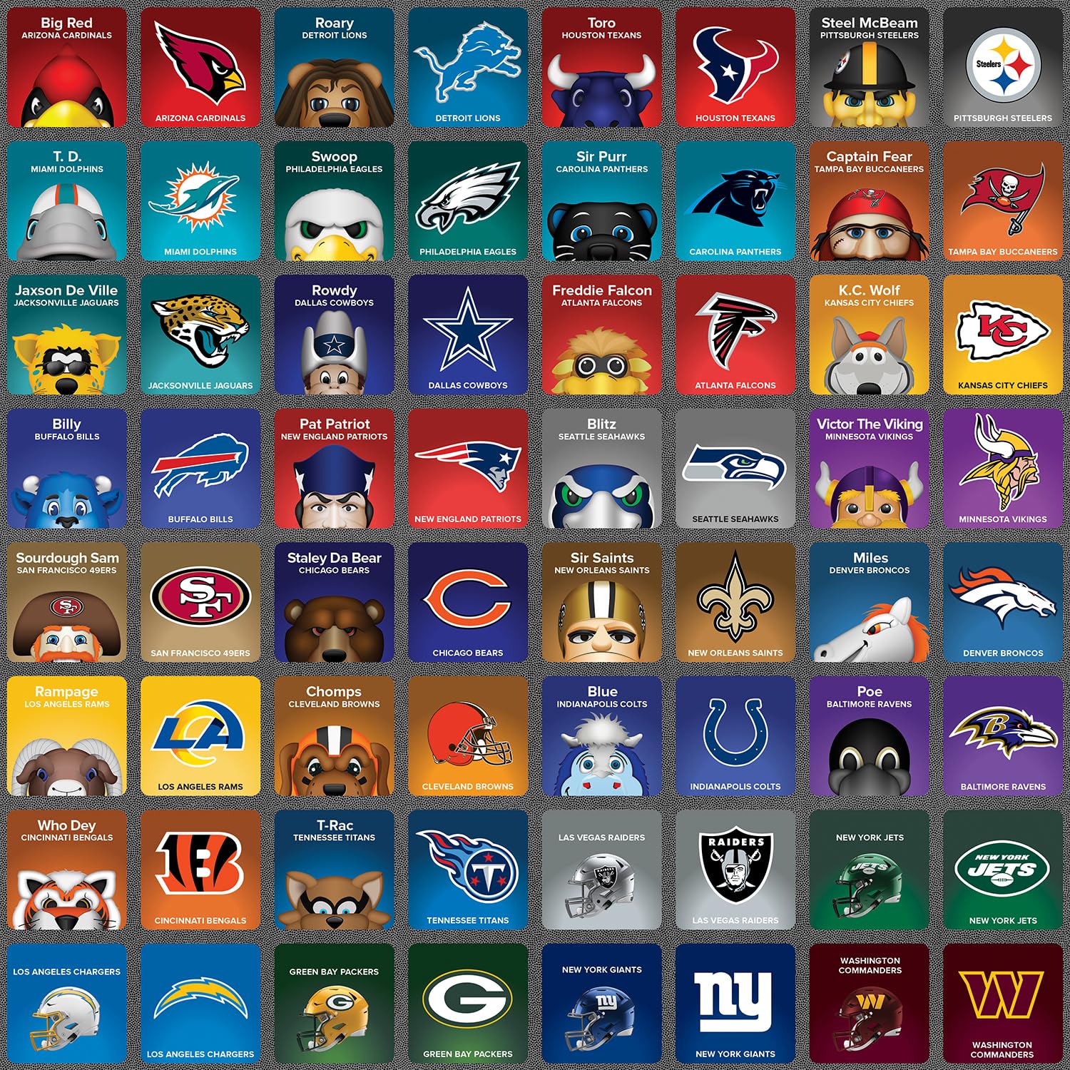 Foto 3 pulgar | Juego De Combinación Masterpieces Juegos Deportivos Nfl Mascots Kids 3+ - Venta Internacional.
