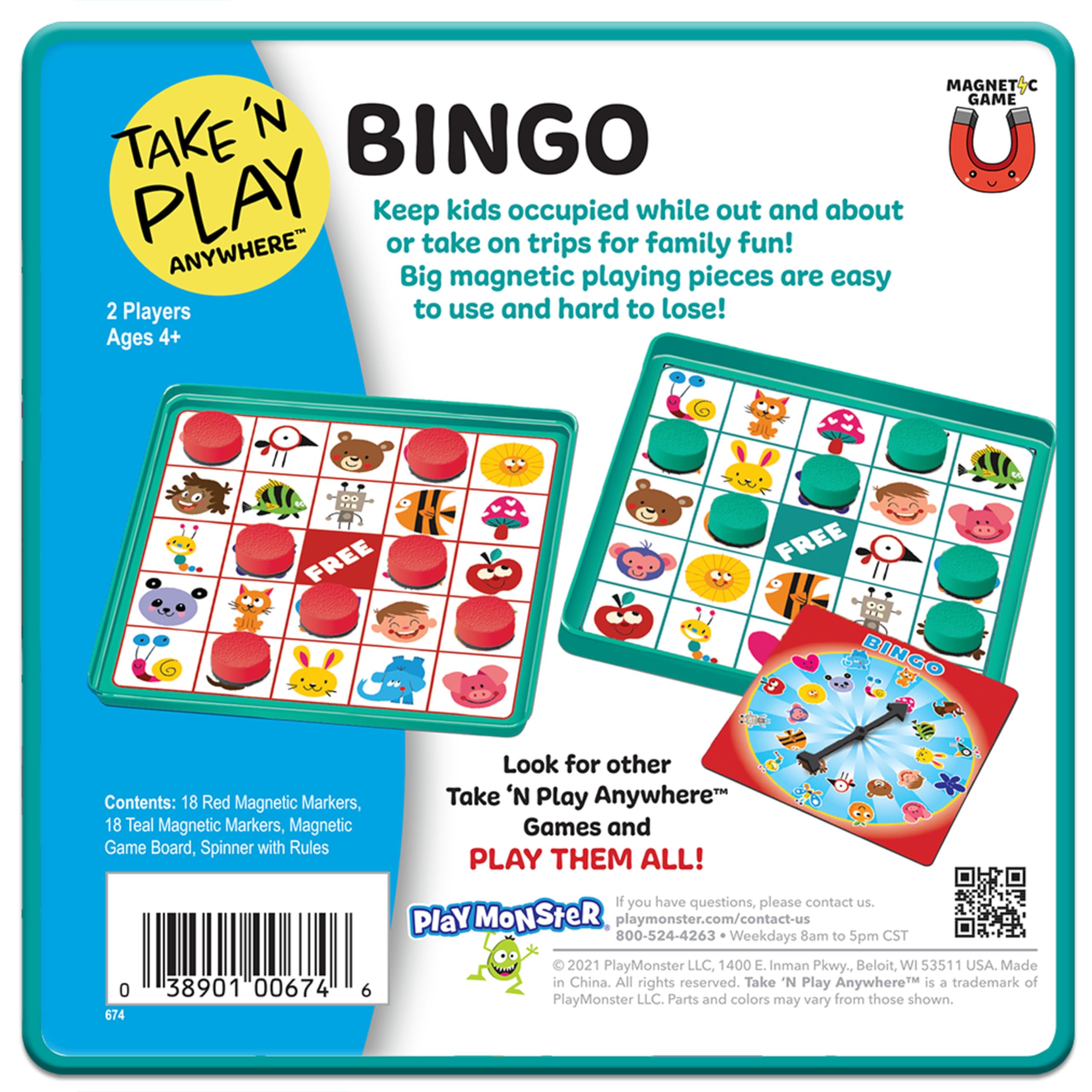 Foto 6 pulgar | Juego De Bingo Playmonster Take N Play Anywhere Magnetic 4+ - Venta Internacional.