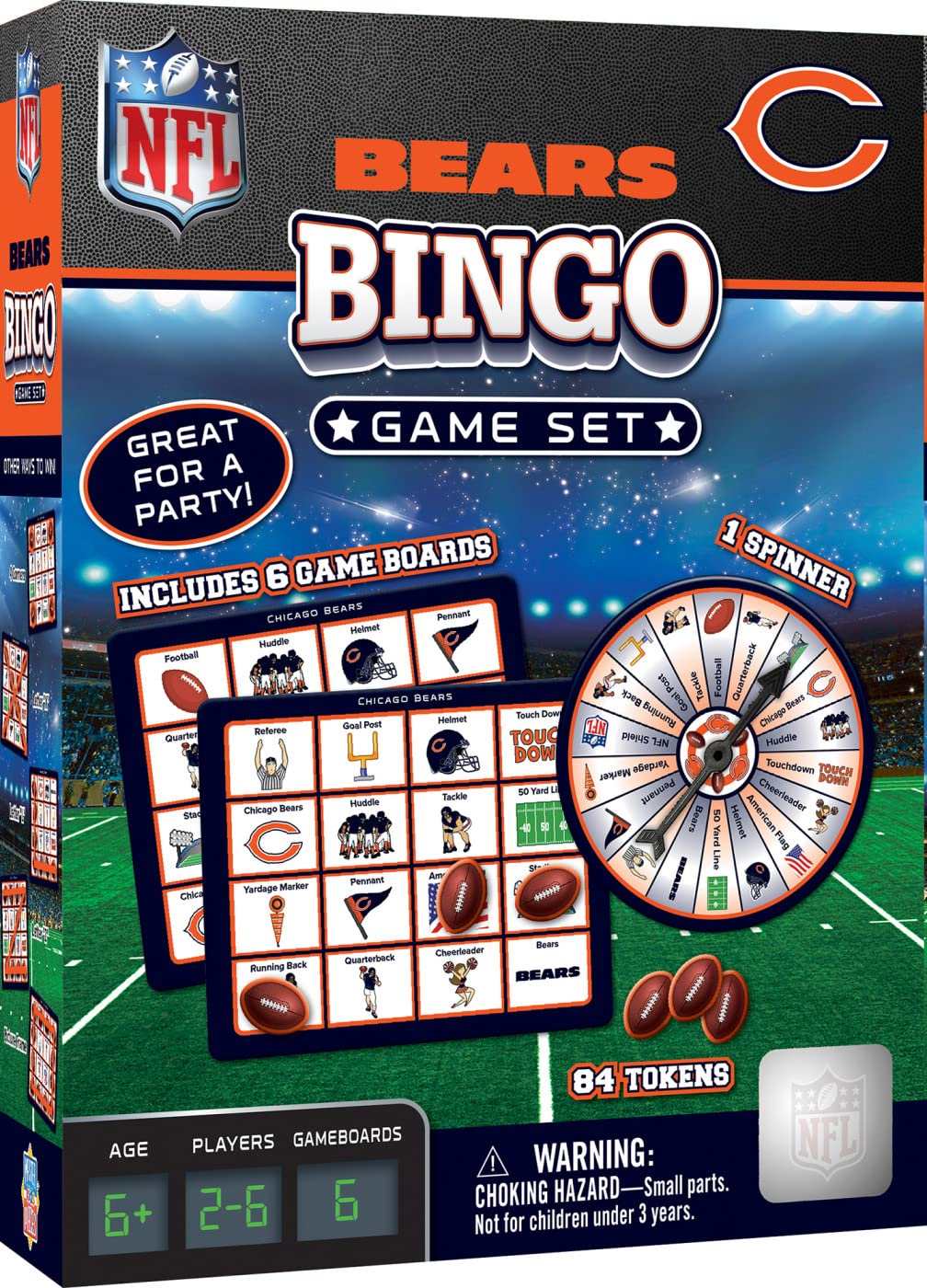Foto 1 | Juego De Bingo Masterpieces Juegos Para Niños Nfl Chicago Bears - Venta Internacional.