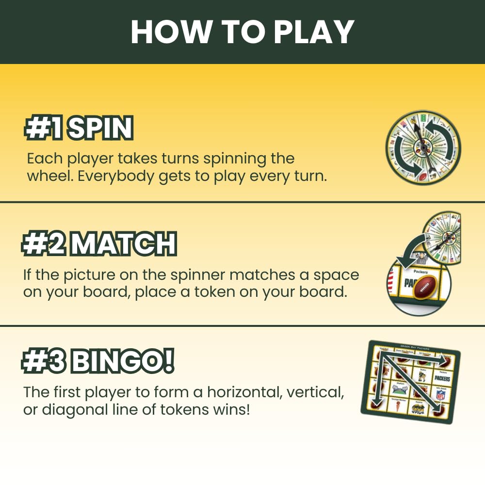 Foto 7 pulgar | Juego De Bingo Masterpieces Juegos Para Niños Nfl Chicago Bears - Venta Internacional.