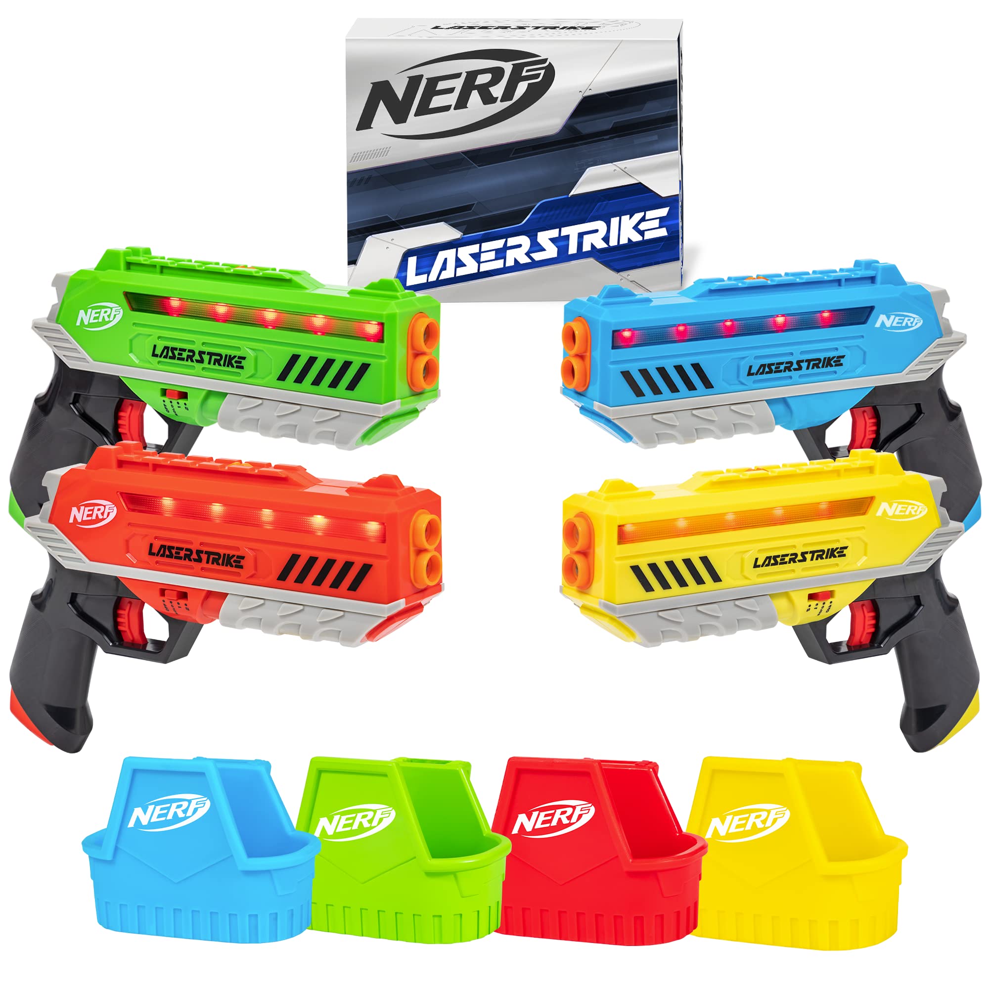 Foto 2 pulgar | Juego De Laser Tag Nerf Laser Strike Para 4 Jugadores Con 4 Lanzadores Y Fundas - Venta Internacional.