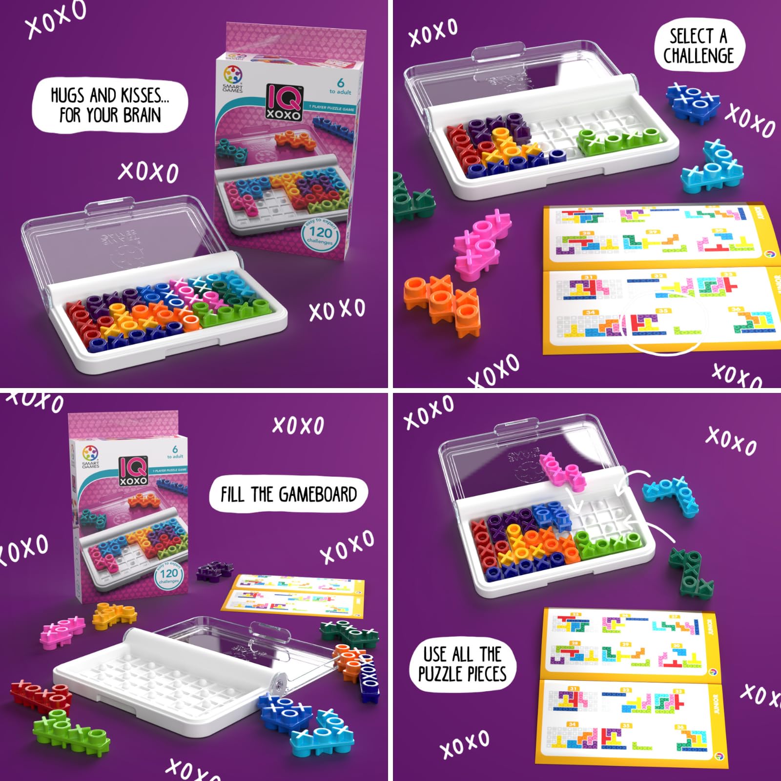 Foto 6 pulgar | Juego De Viajes Smartgames Iq Xoxo Con 120 Desafíos Durante Más De 6 Años - Venta Internacional.