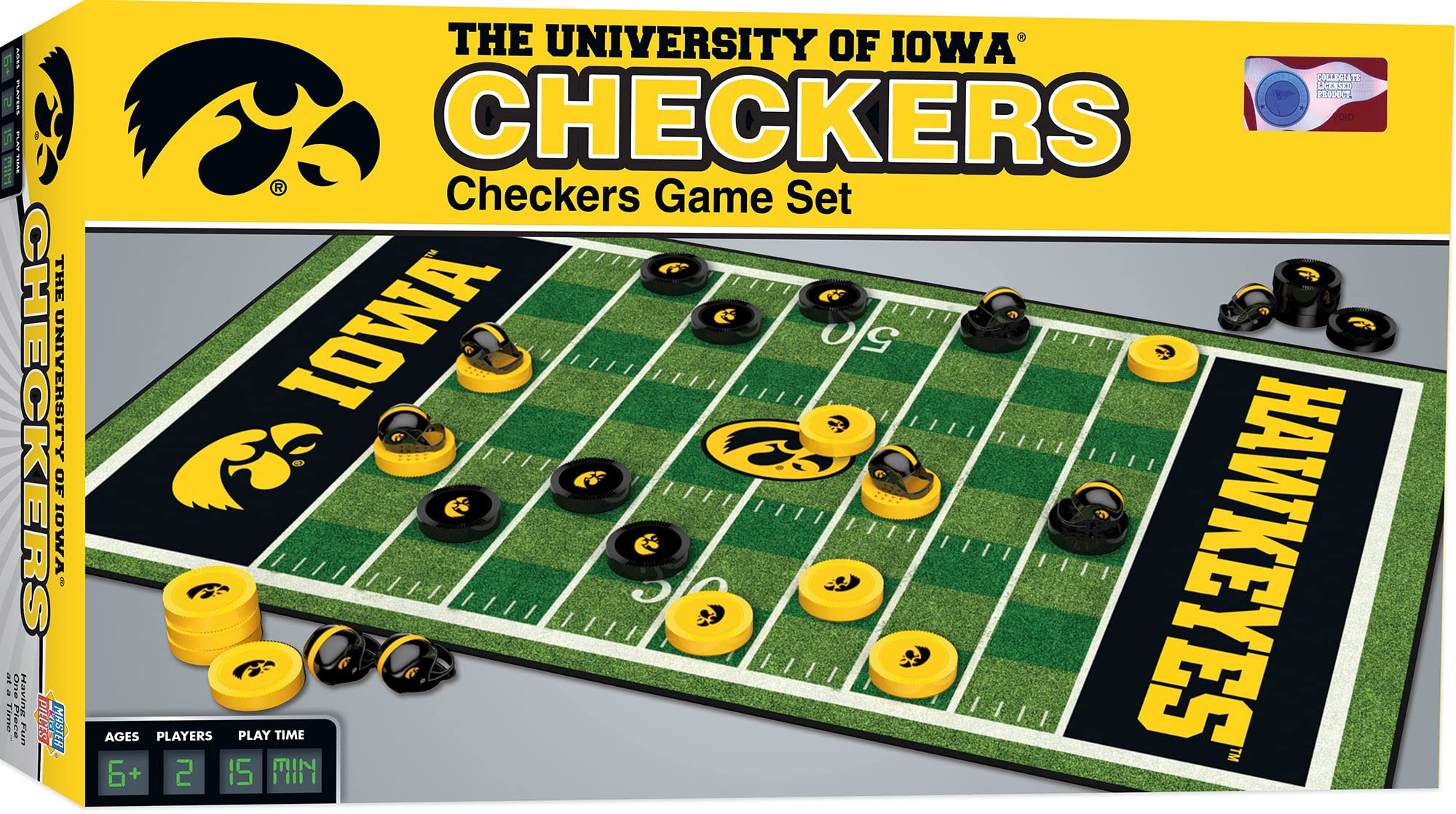 Foto 1 | Juego De Mesa Masterpieces Ncaa Iowa Hawkeyes Checkers - Venta Internacional.