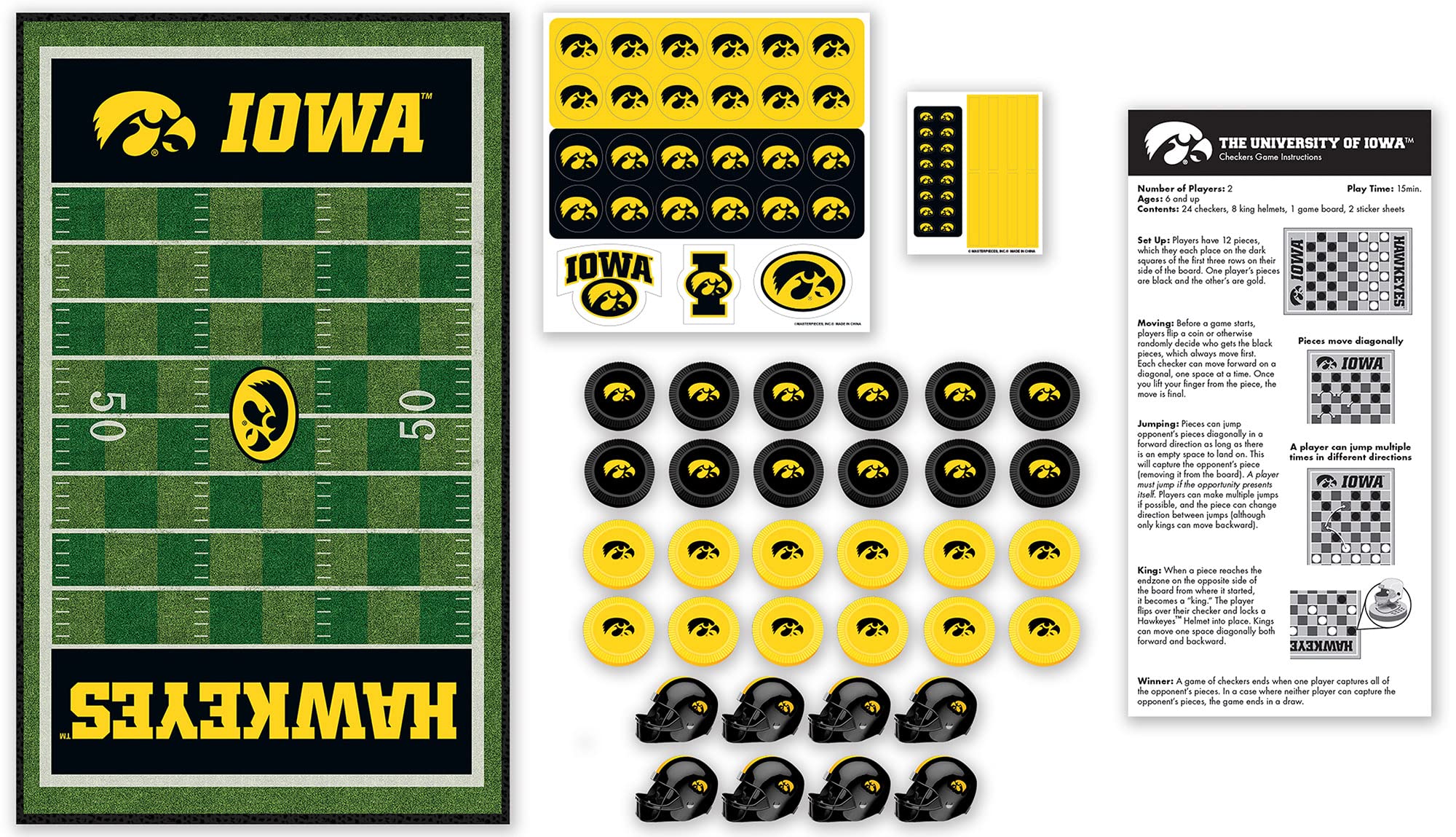 Foto 3 pulgar | Juego De Mesa Masterpieces Ncaa Iowa Hawkeyes Checkers - Venta Internacional.