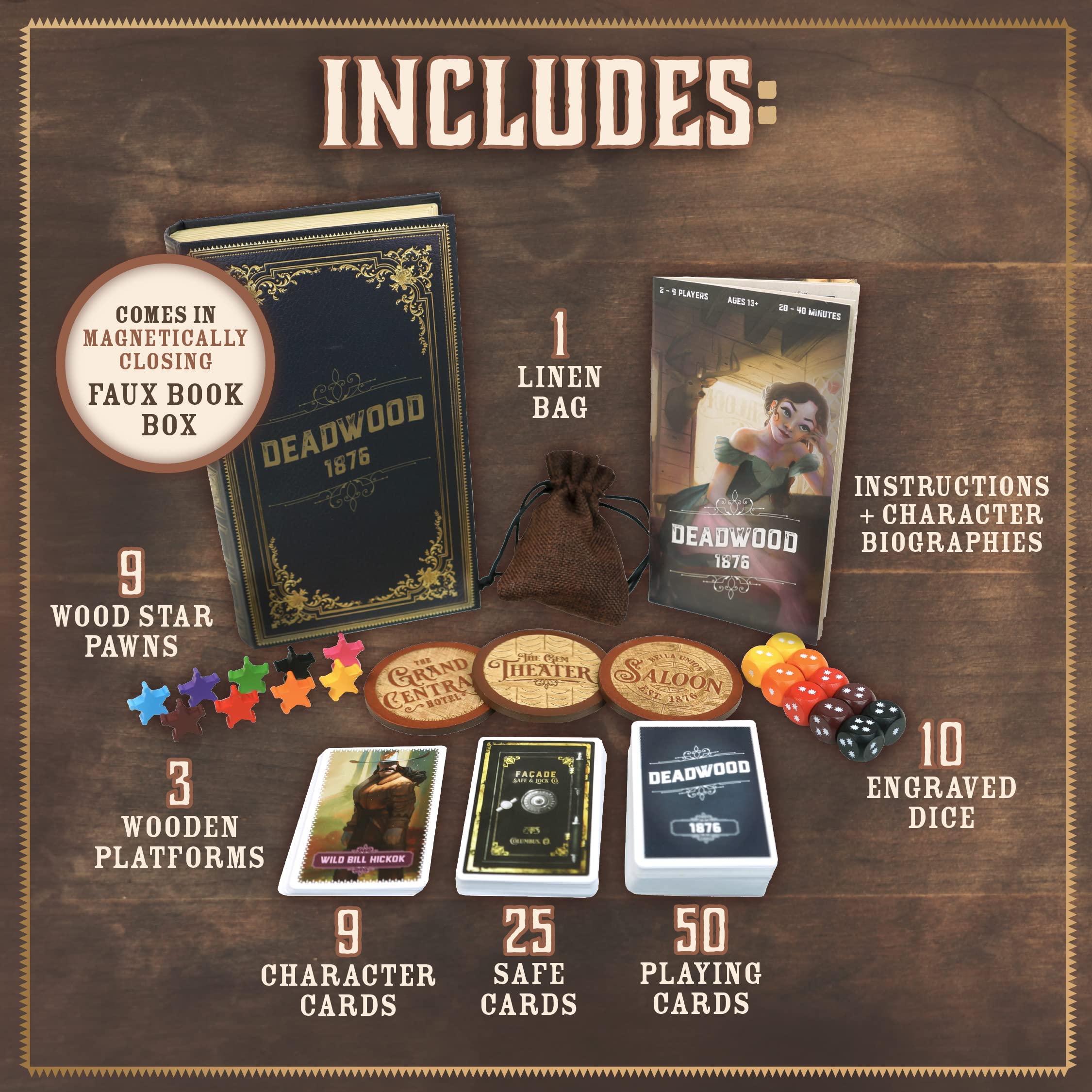 Foto 5 | Juego De Mesa Facade Games Deadwood 1876 Old West 2-9 Jugadores - Venta Internacional.