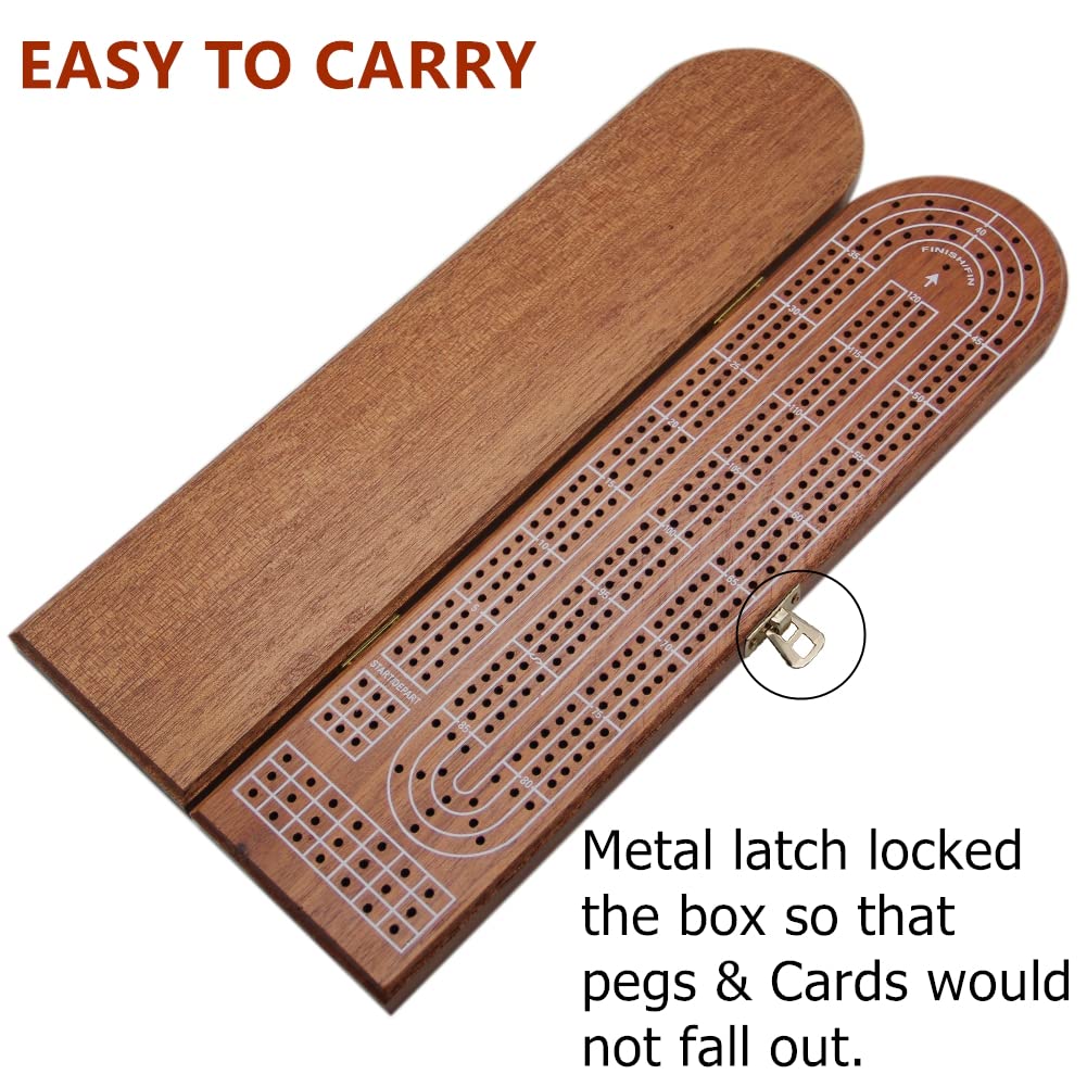 Foto 4 pulgar | Juego De Mesa Cribbage Juegoal Wood De 3 Pistas Con Clavijas De Metal - Venta Internacional.