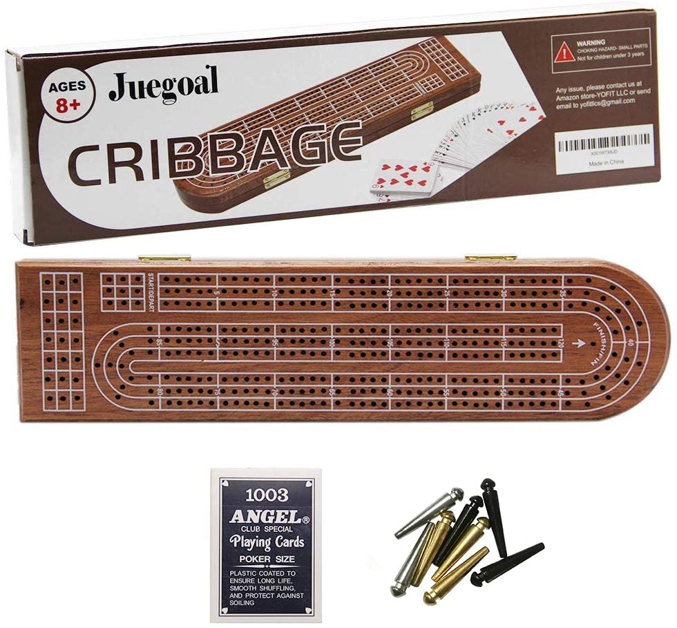 Foto 7 pulgar | Juego De Mesa Cribbage Juegoal Wood De 3 Pistas Con Clavijas De Metal - Venta Internacional.