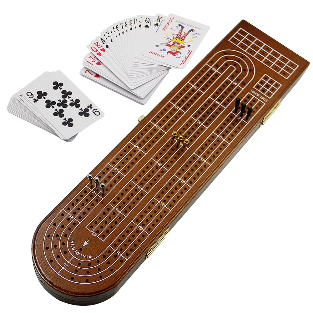 Foto 7 | Juego De Mesa Cribbage Juegoal Wood De 3 Pistas Con Clavijas De Metal - Venta Internacional.