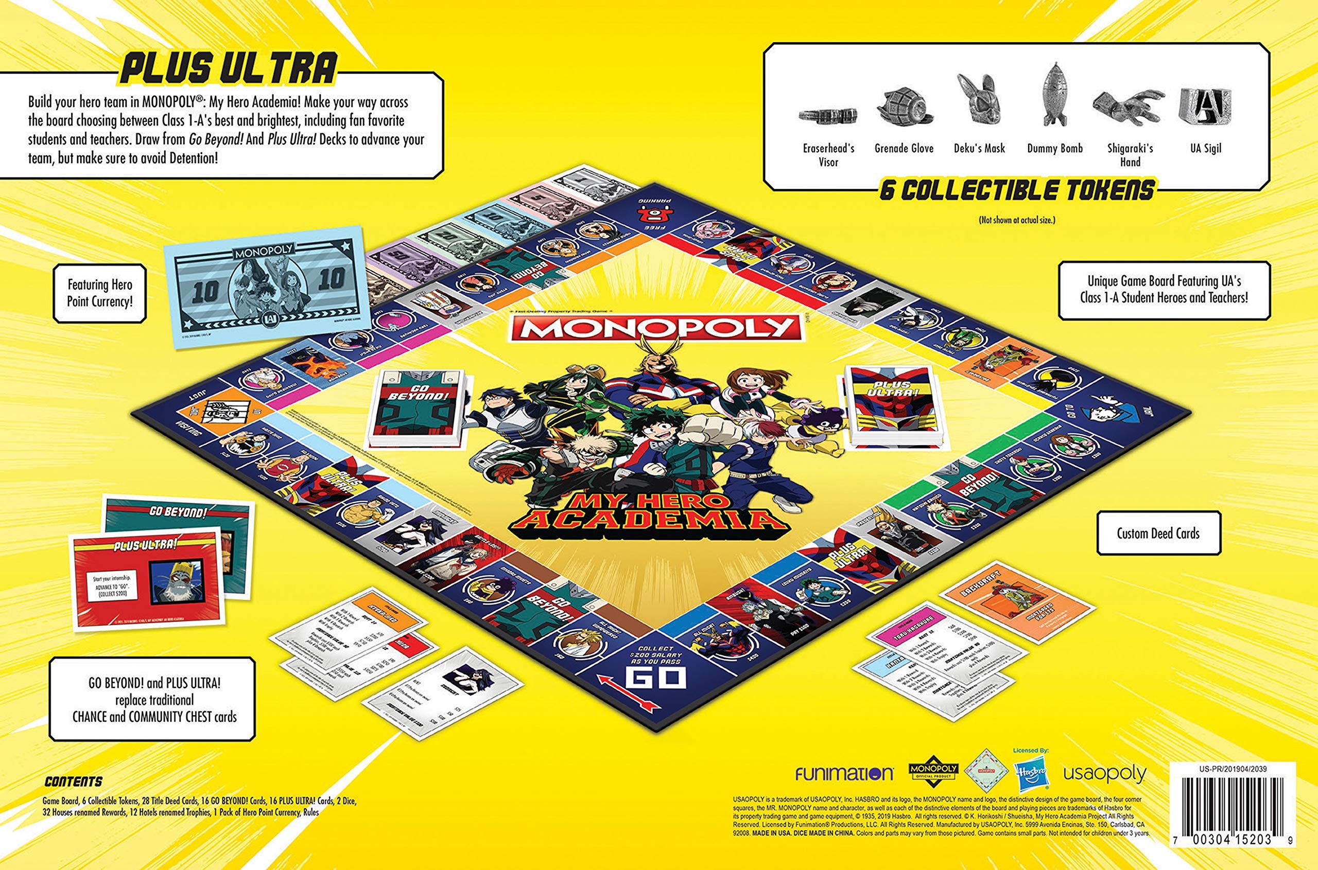 Foto 8 pulgar | Juego De Mesa Usaopoly Monopoly My Hero Academia Anime Show - Venta Internacional.
