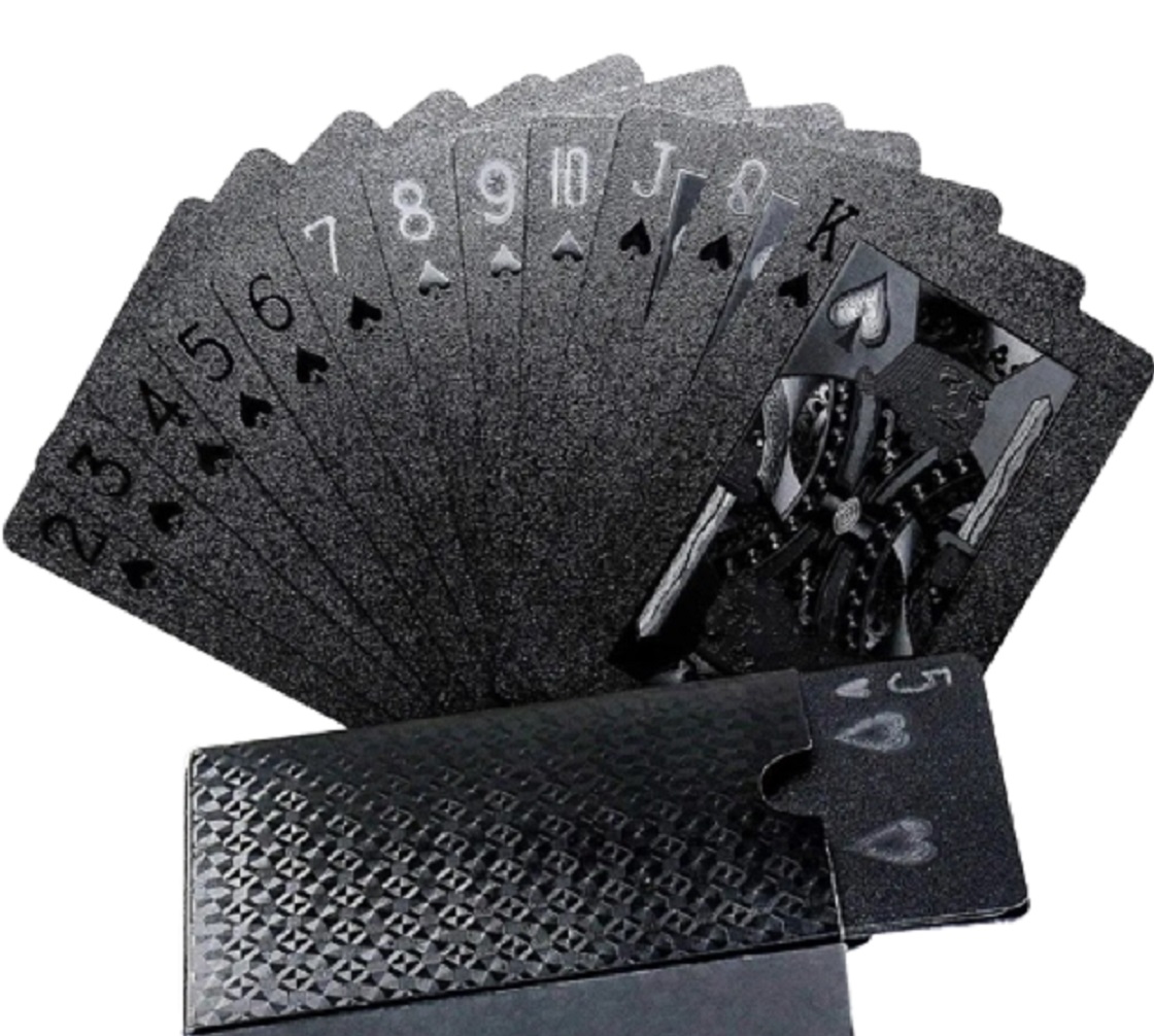 Foto 2 pulgar | Cartas de Poker Malubero color Negro Baraja de Pvc Impermeable