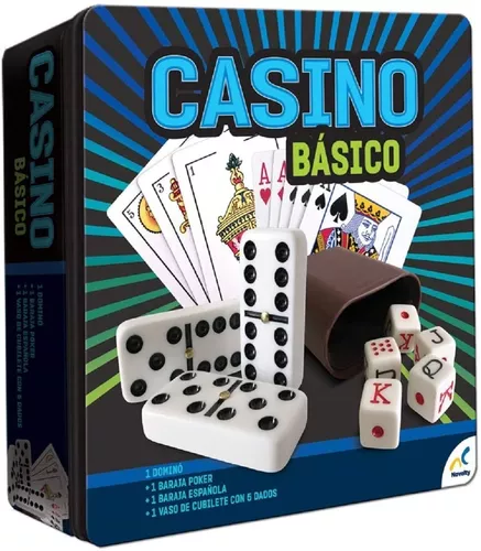 Foto 2 pulgar | Casino Básico Set Baraja Española Poker Cubilete Dominó
