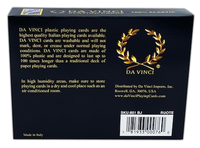 Foto 3 | Venta Internacional - Juego De Cartas Da Vinci Ruote De 2 Mazos De Plástico, Italia