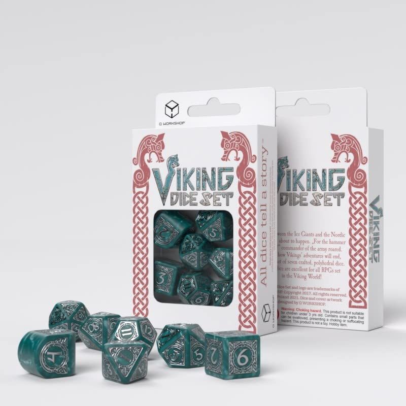 Foto 2 pulgar | Venta Internacional - Set de Dados Q-Workshop Viking Rpg Mjolnir Silver Lightning