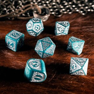 Foto 4 | Venta Internacional - Set de Dados Q-Workshop Viking Rpg Mjolnir Silver Lightning