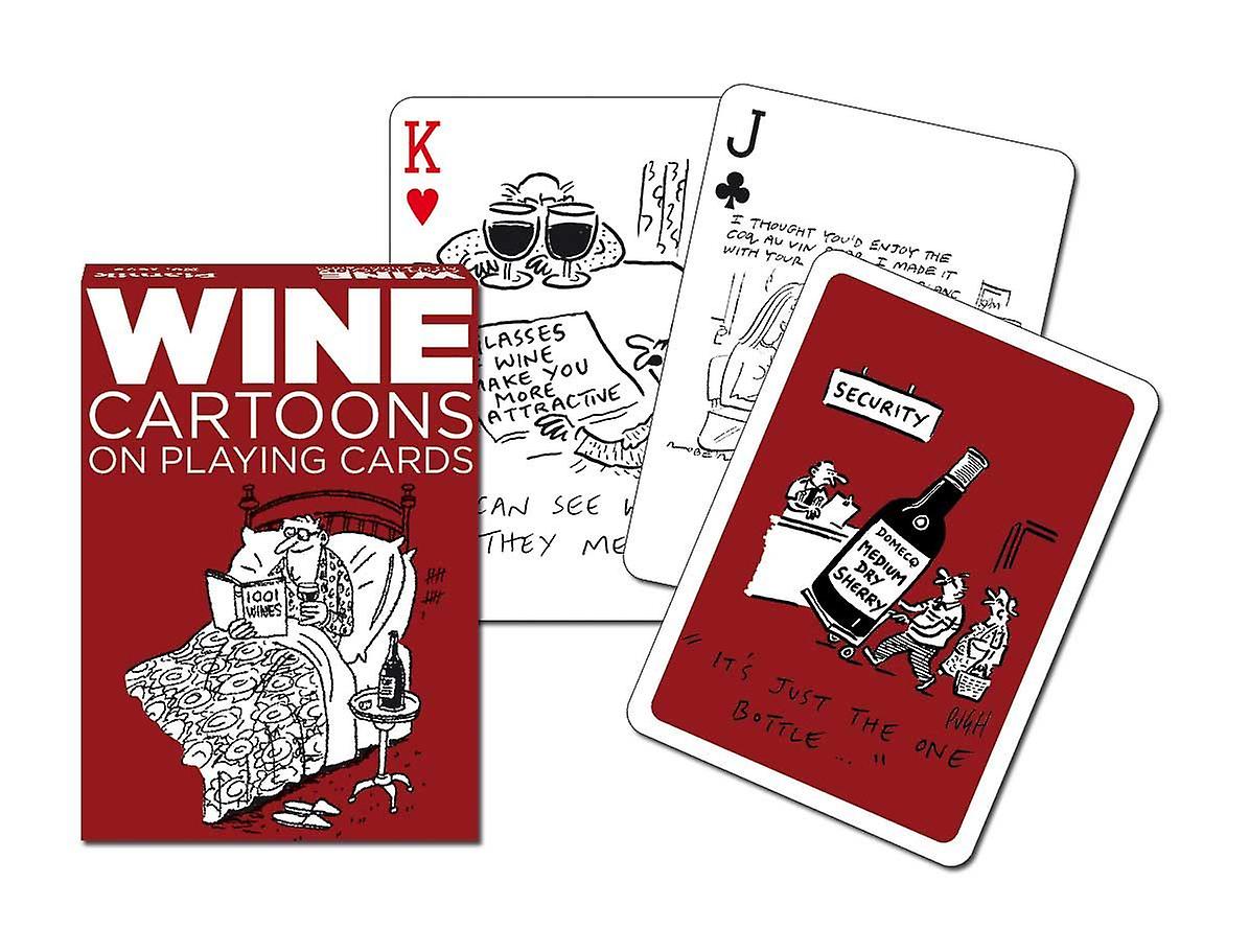 Foto 2 pulgar | Venta Internacional - Juego de Cartas Piatnik Wine Cartoons 52 Cartas 63 x 88 mm